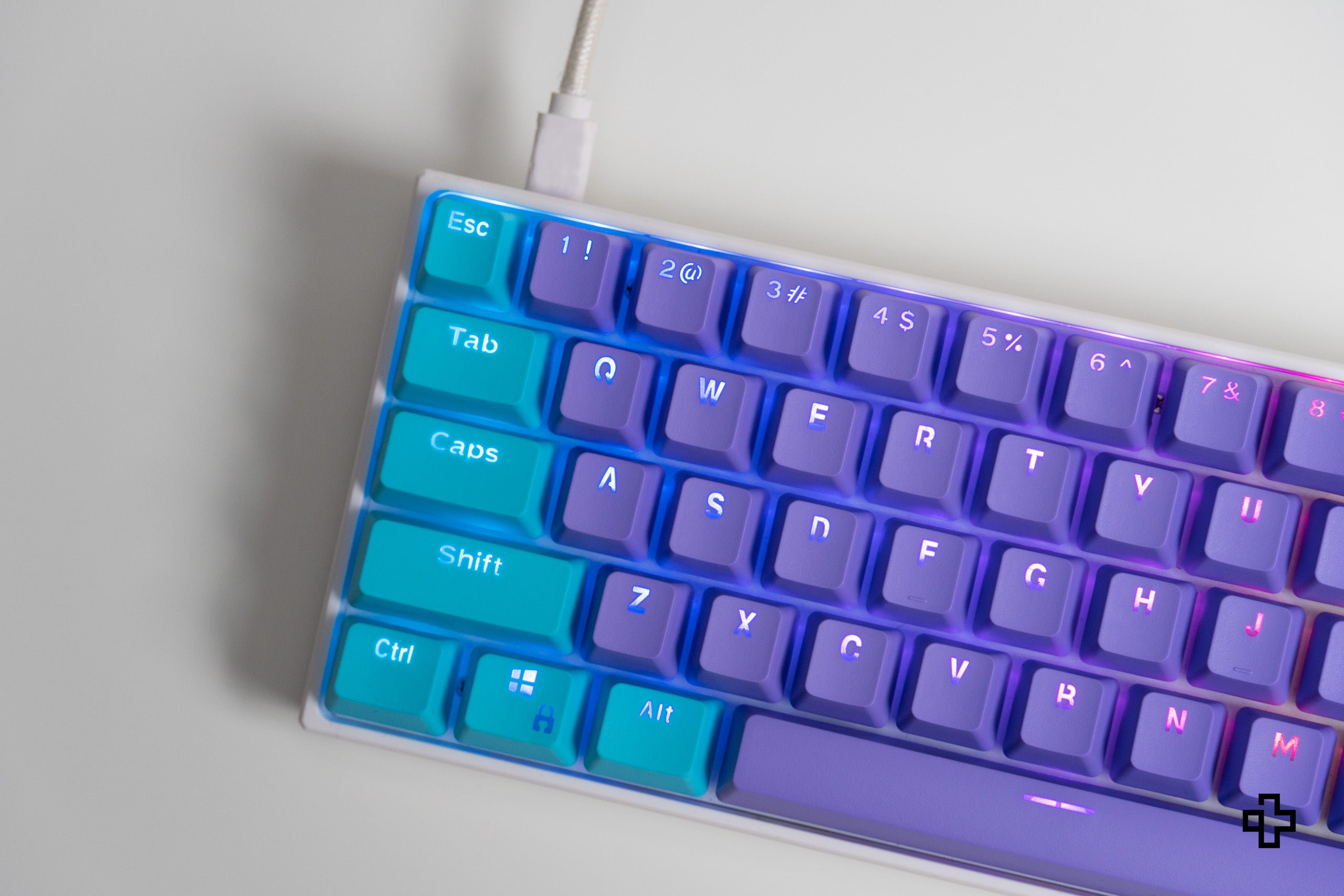 Set Taste QWERTY Liliac-Ocean Translucido Perfil OEM Material PBT – doble inyección
