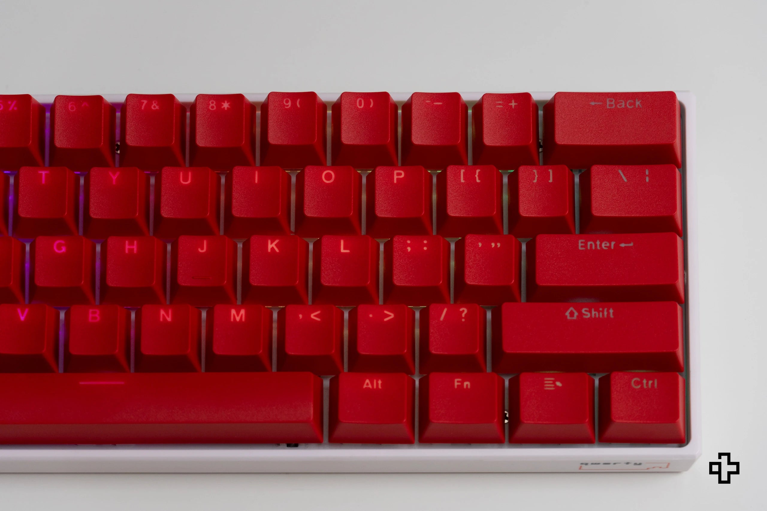 Red Devil Translucent QWERTY Key Set OEM Profile Material ABS – double shot