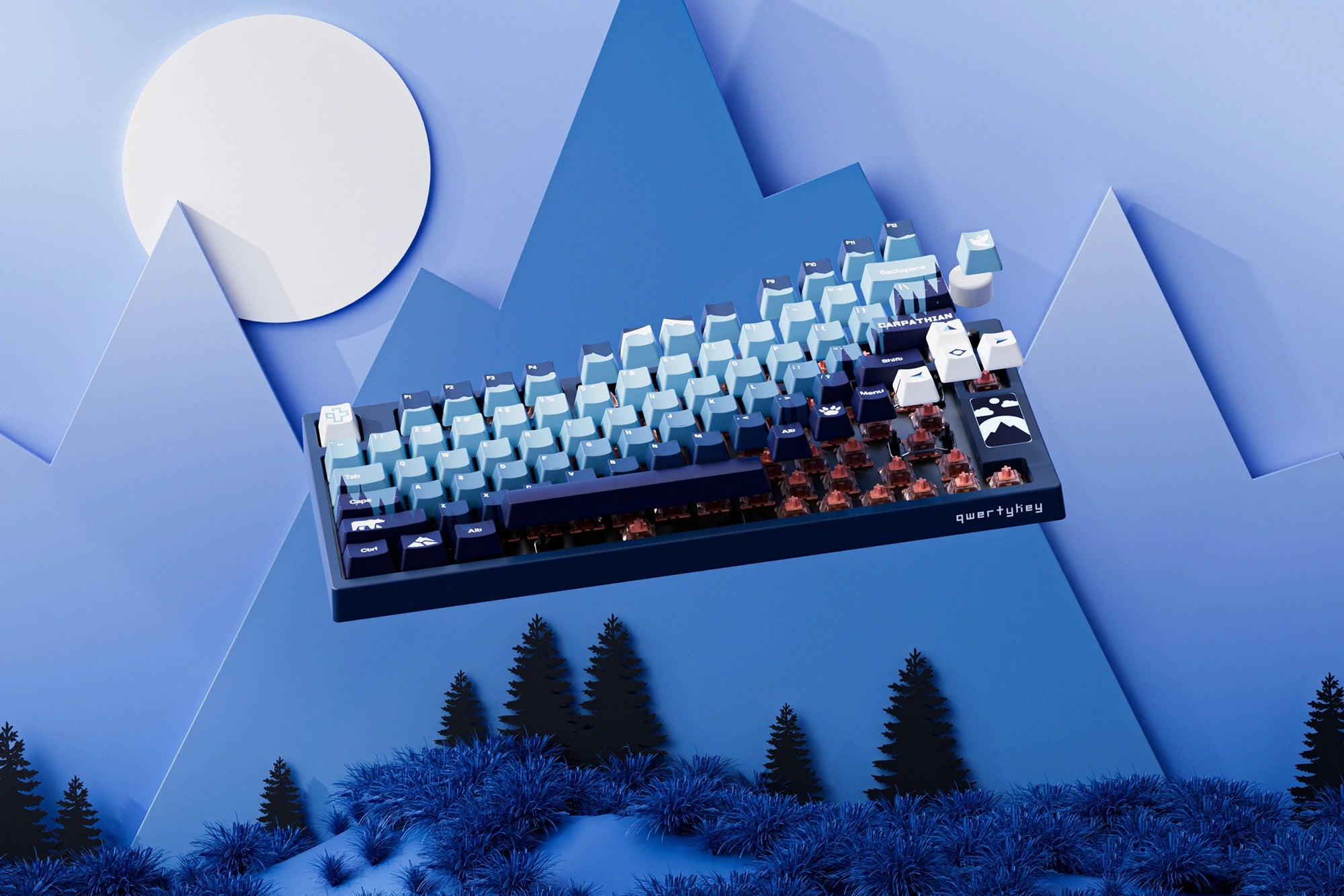QwertyKey75 Carpathian Bluetooth Wireless Hotswap RGB VIA/QMK Gasket Mounted Механична Игрална Клавиатура