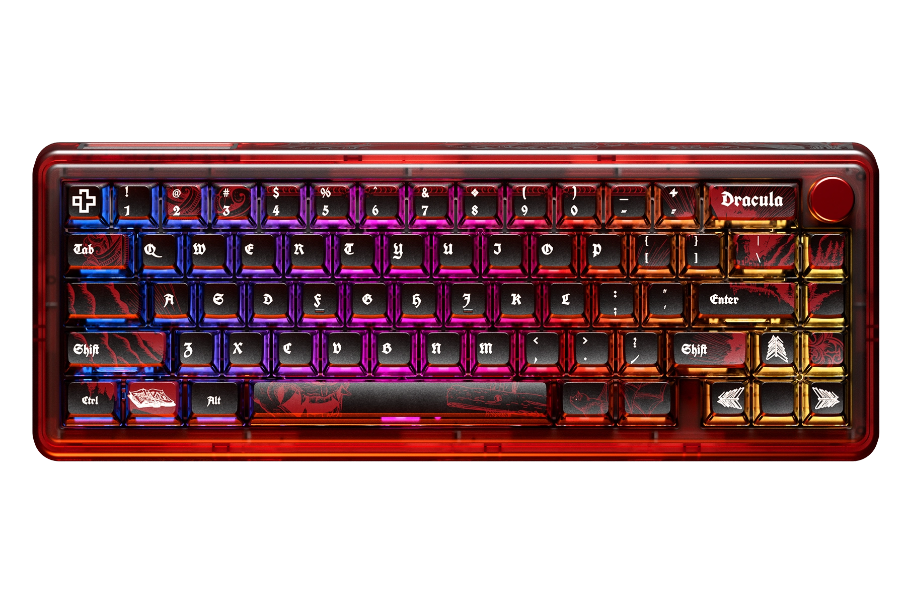 QwertyKey65 Pro Dracula Bluetooth Sans Fil VIA Hotswap RGB Clavier Mécanique Gaming