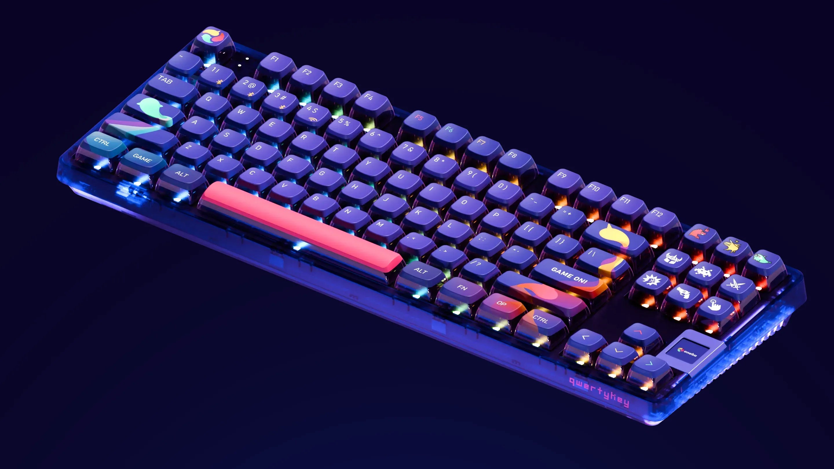 QwertyKey80 x Eneba Limited Edition Bluetooth Wireless Hotswap RGB QMK/VIA Gasket Mounted Gaming Mechanische Tastatur mit Bildschirm