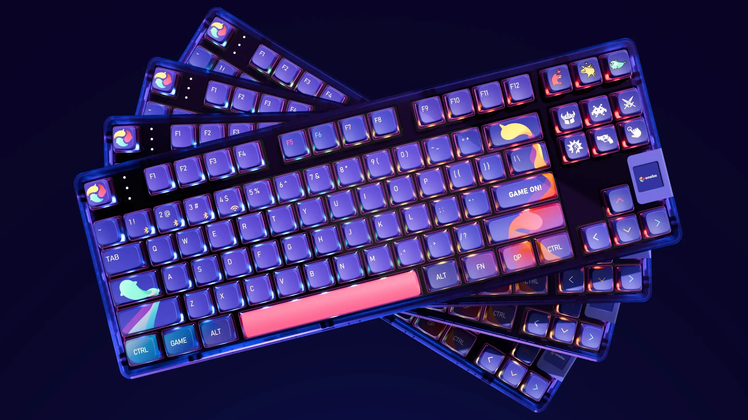 QwertyKey80 x Eneba Limited Edition Bluetooth Wireless Hotswap RGB QMK/VIA Gasket Mounted Gaming Mechanische Tastatur mit Bildschirm