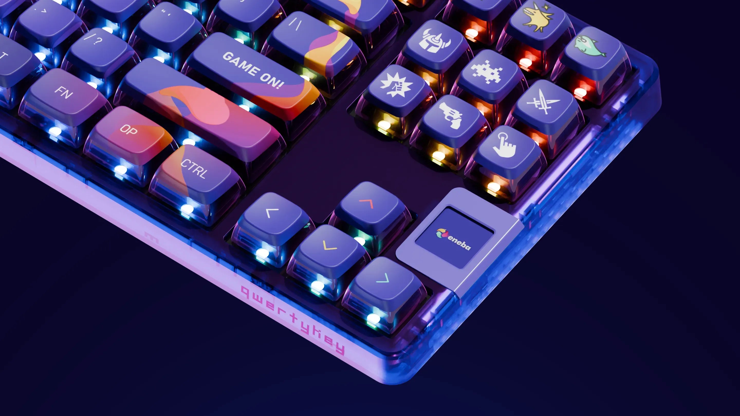 QwertyKey80 x Eneba Limited Edition Bluetooth Wireless Hotswap RGB QMK/VIA Gasket Mounted Gaming Mechanische Tastatur mit Bildschirm