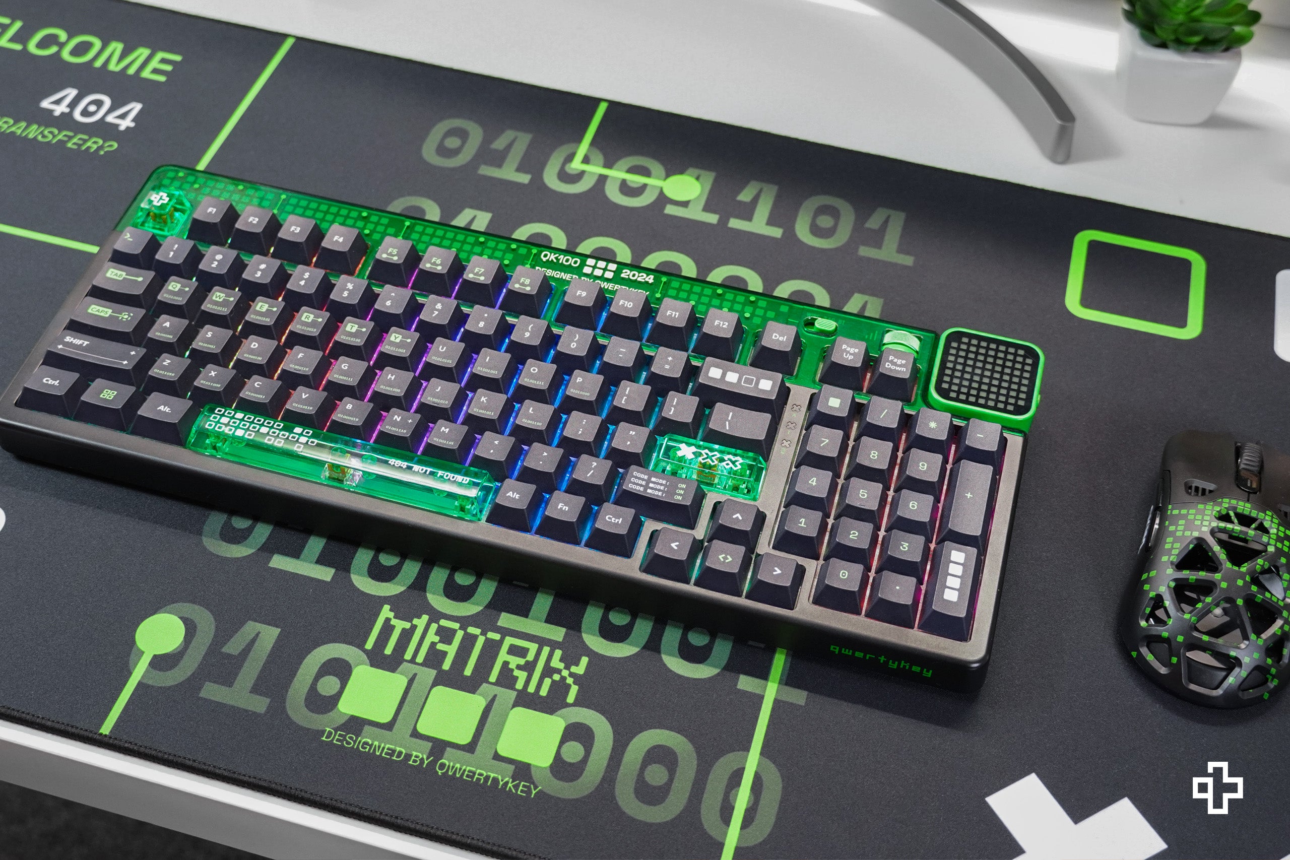 Deskmat Souris QwertyKey Matrice 4mm bords cousus