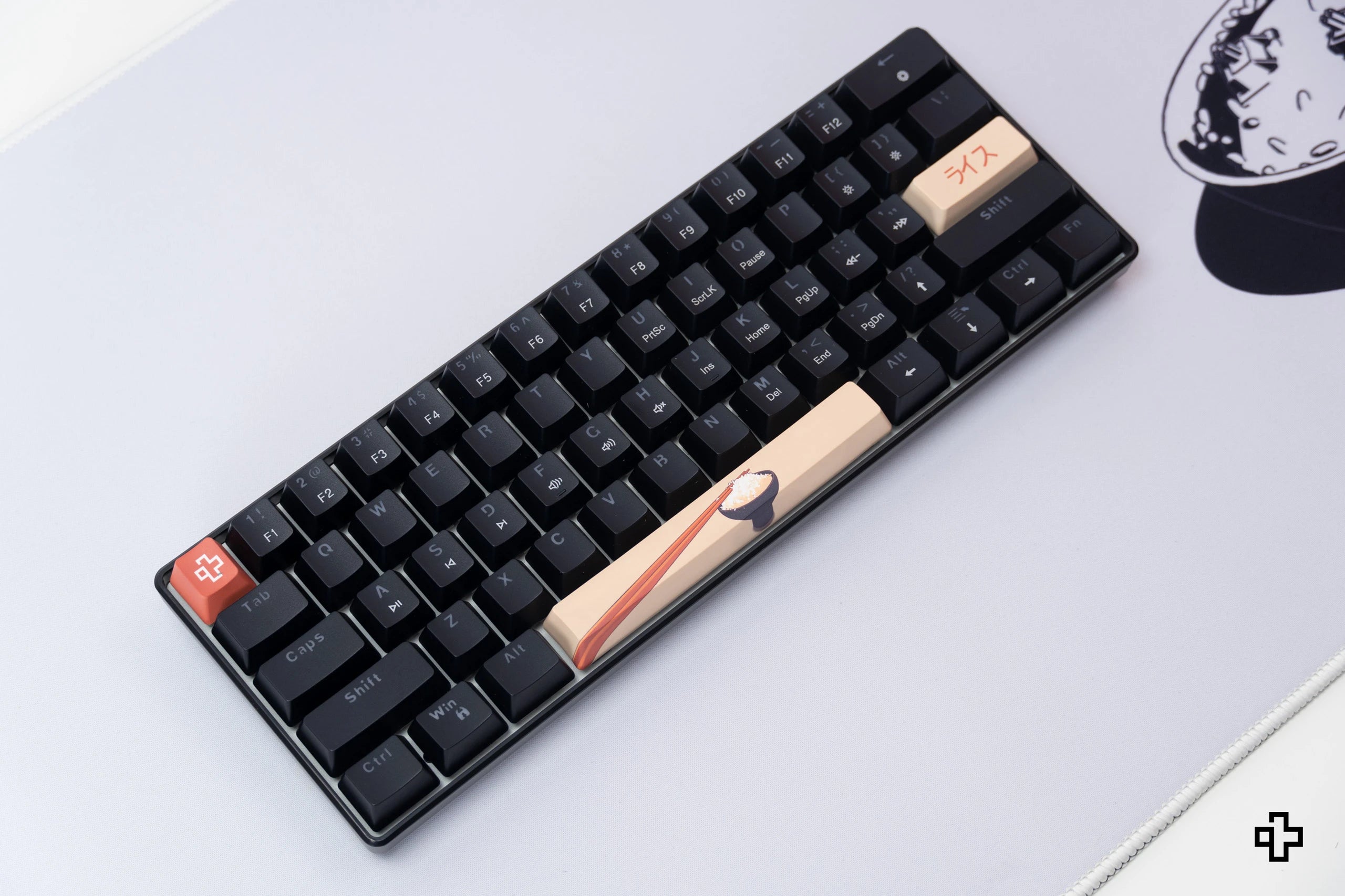 QwertyKey Rice V3 Neagra Hotswap RGB Software Mechanische Gaming-Tastatur