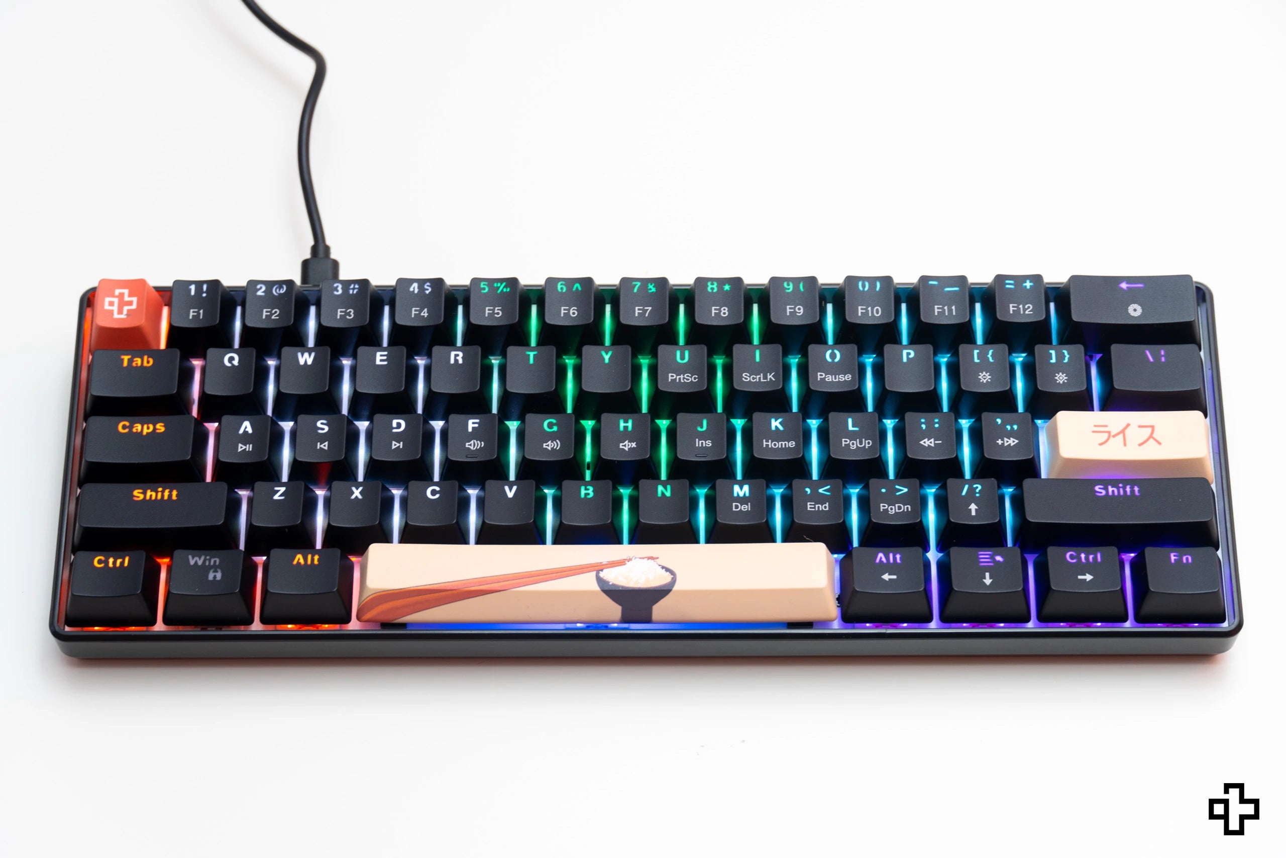 QwertyKey Rice V3 Neagra Hotswap RGB Software Mechanische Gaming-Tastatur