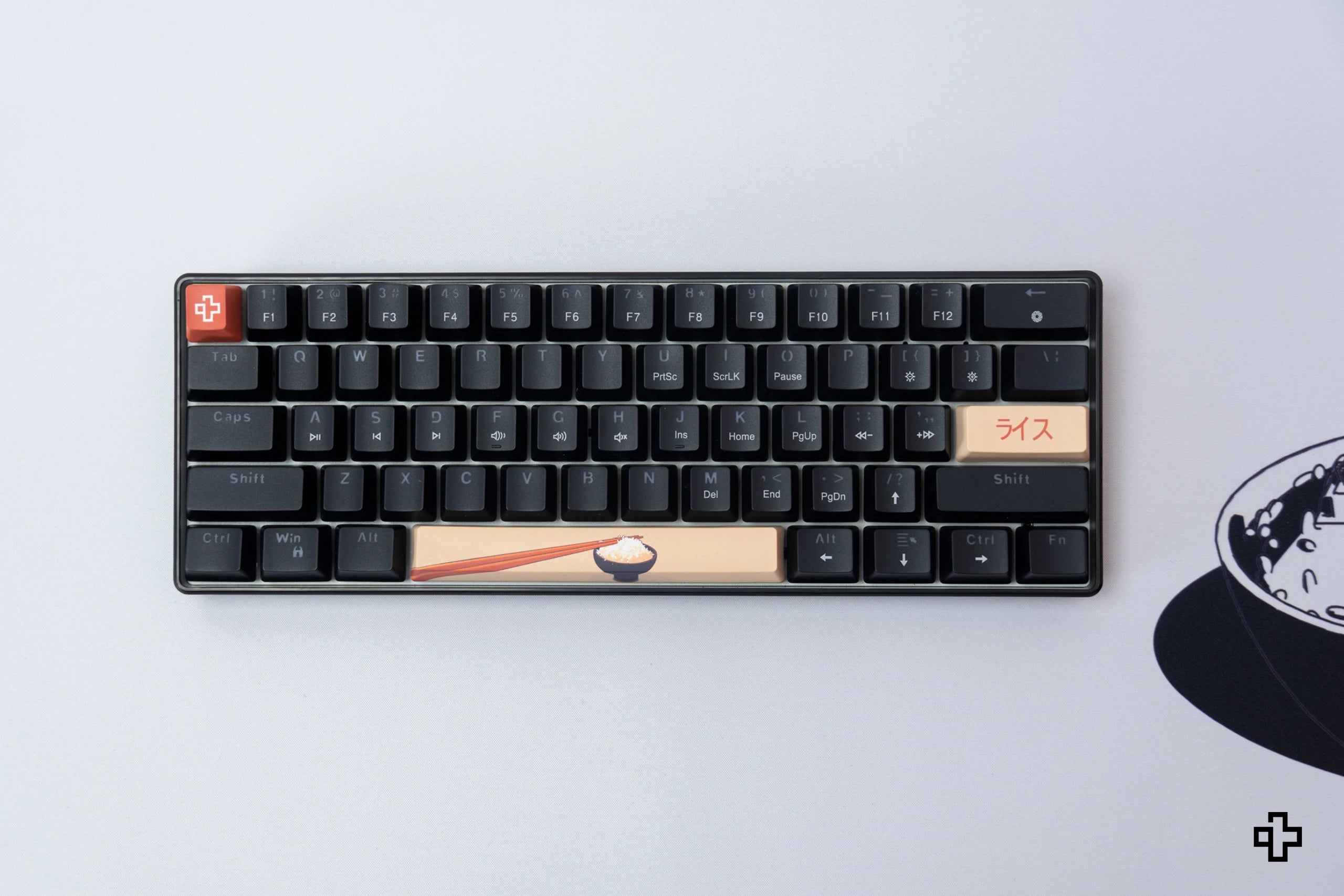 QwertyKey Rice V3 Neagra Hotswap RGB Software Mechanische Gaming-Tastatur