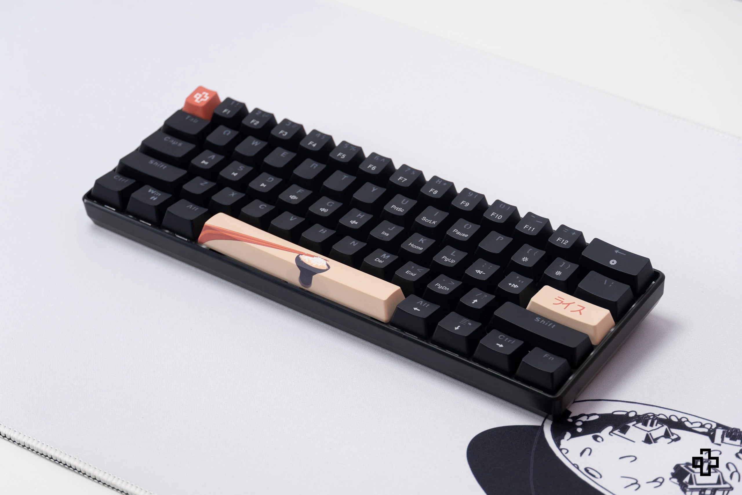 QwertyKey Rice V3 Neagra Hotswap RGB Software Mechanische Gaming-Tastatur