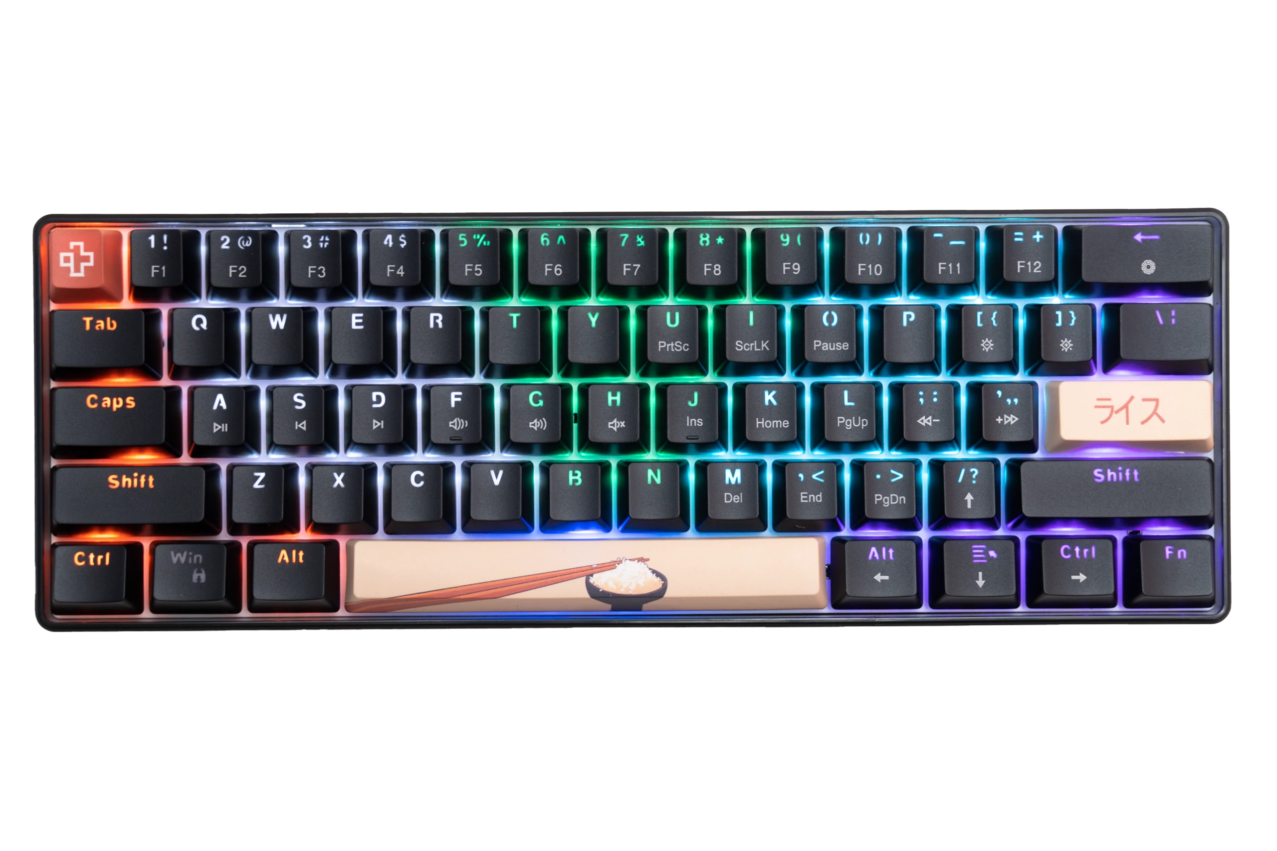 QwertyKey Rice V3 Neagra Hotswap RGB Software Mechanische Gaming-Tastatur