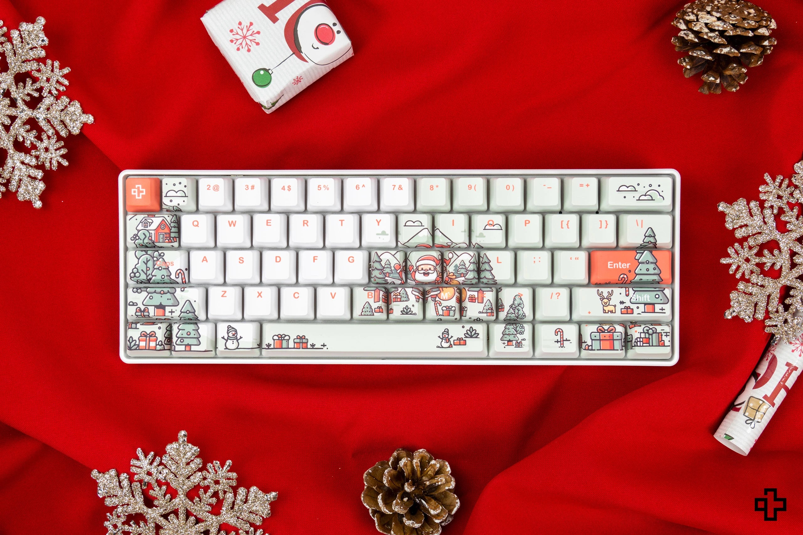 QwertyKey Santa Hotswap Mechanische Tastatur Weihnachten Gaming