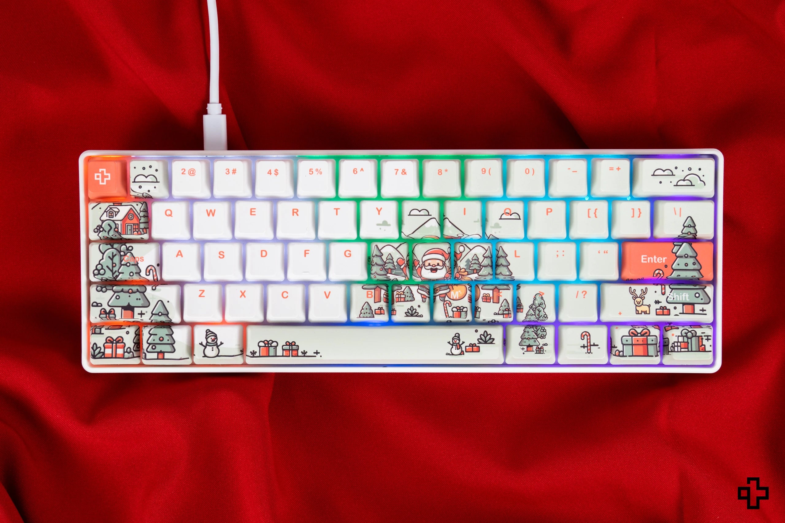QwertyKey Santa Hotswap Mechanische Tastatur Weihnachten Gaming