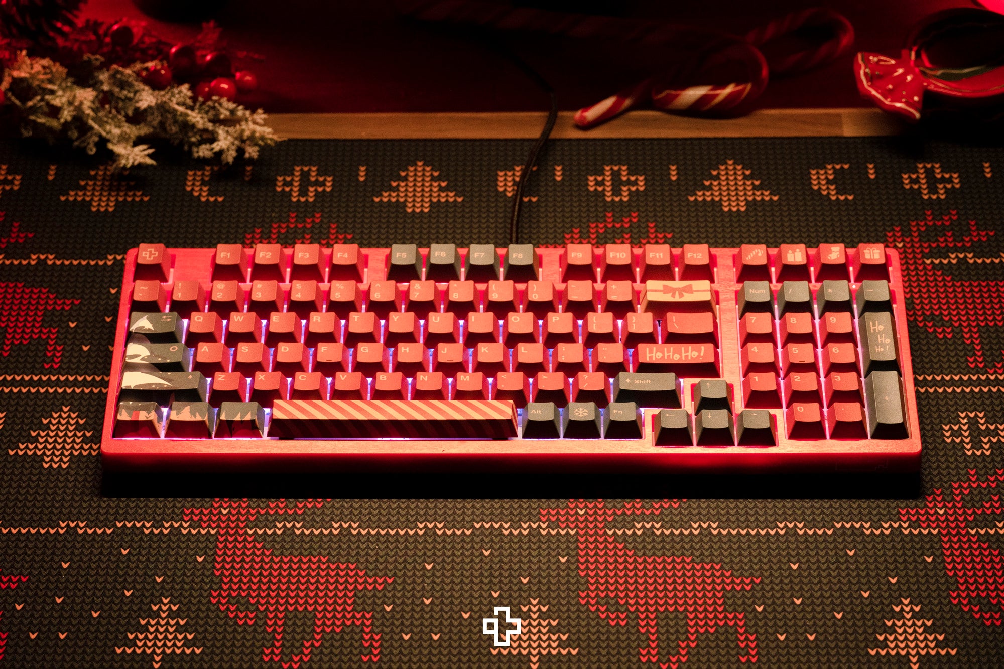 Deskmat Souris QwertyKey Noël 4mm bords cousus