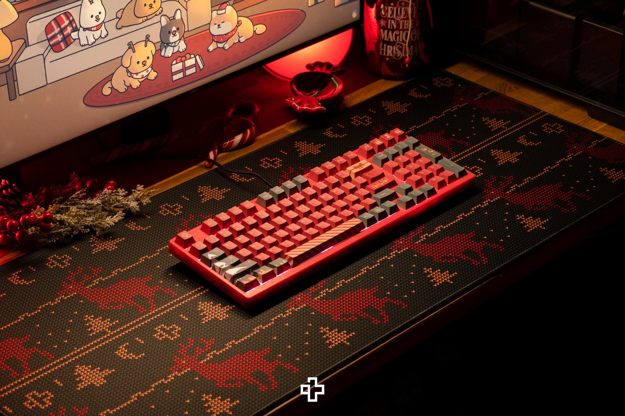 Deskmat Souris QwertyKey Noël 4mm bords cousus