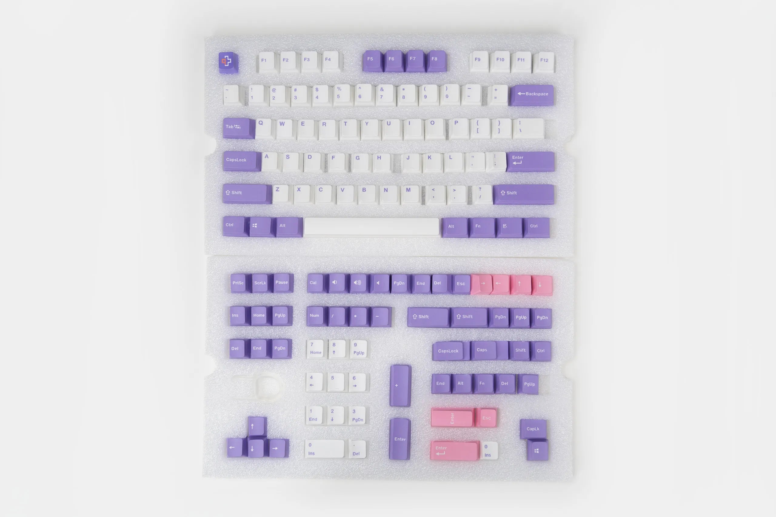 Conjunto de teclas QwertyKey Violeta PBT Doble Inyección Perfil OEM