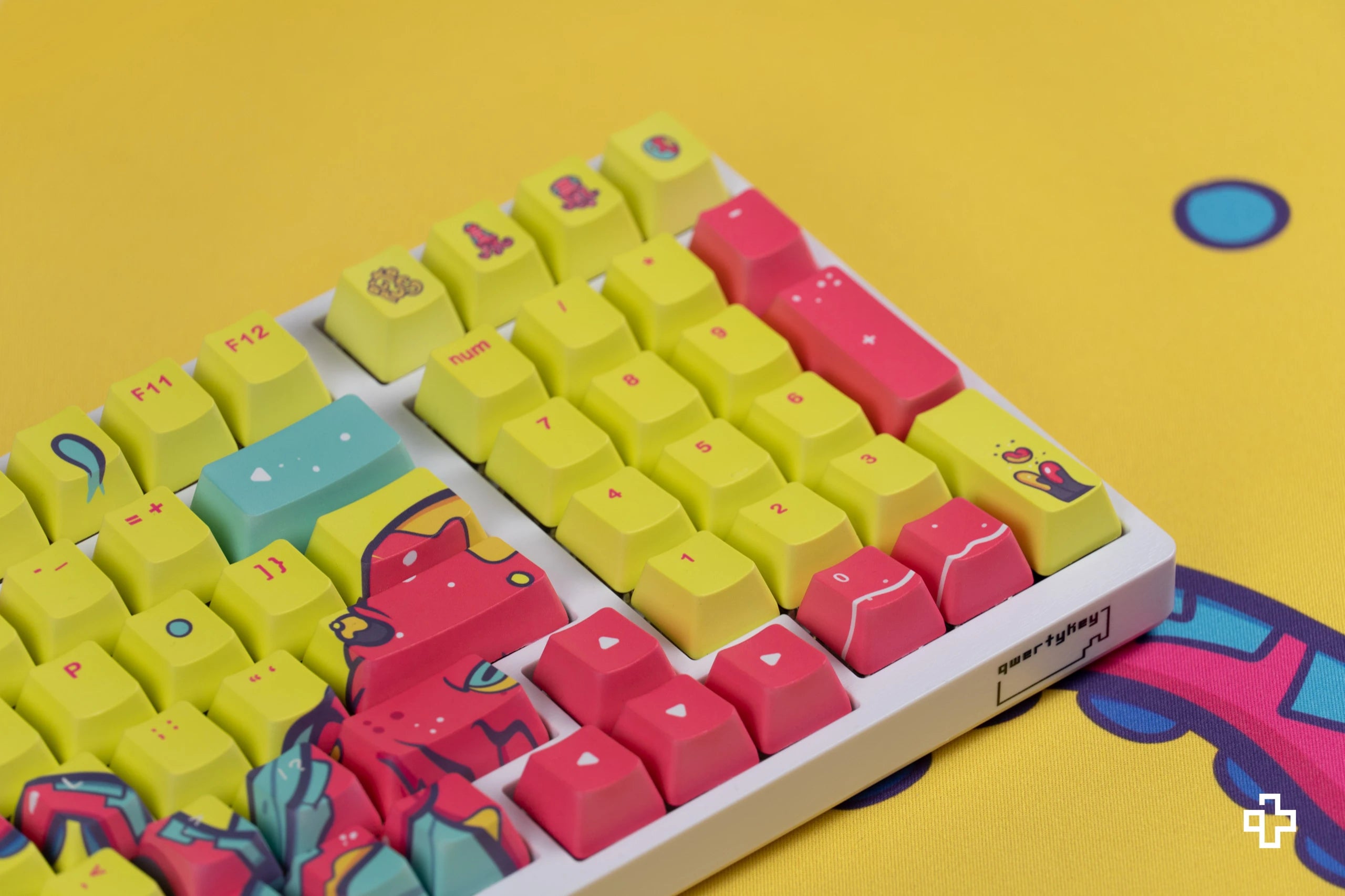 Set goût QwertyKey Octopus Jaune Profil OEM Matériau PBT