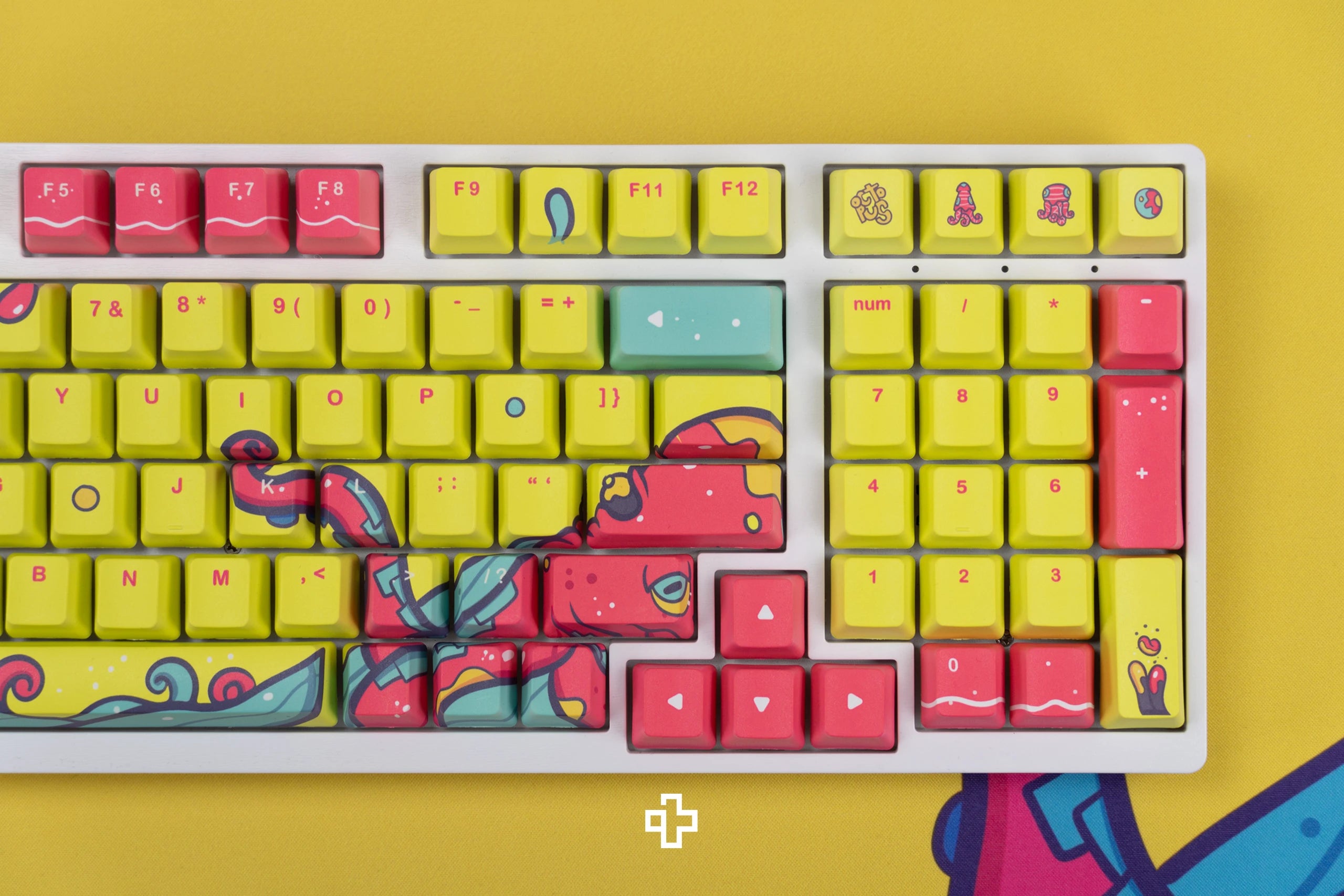 Set goût QwertyKey Octopus Jaune Profil OEM Matériau PBT