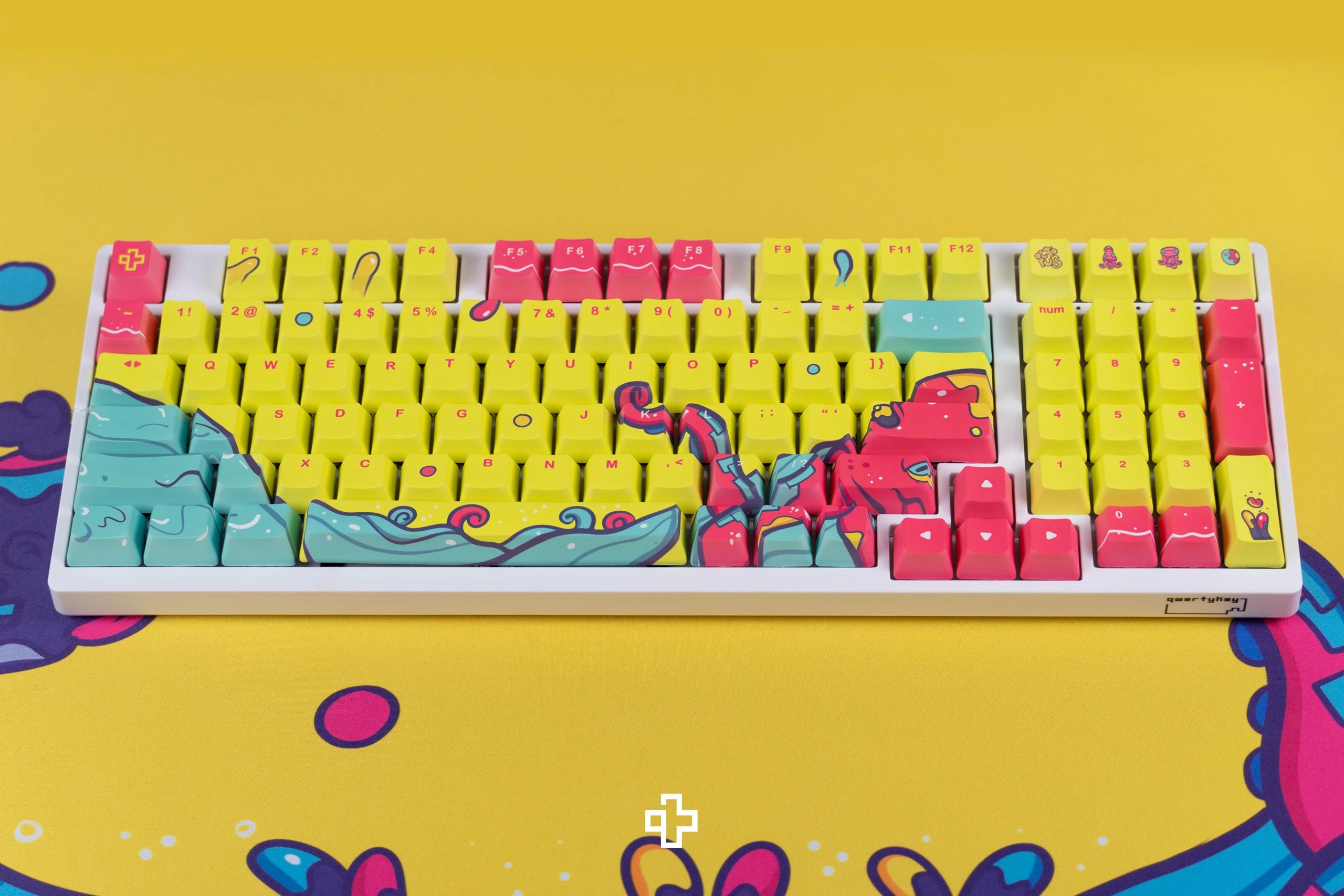 Set goût QwertyKey Octopus Jaune Profil OEM Matériau PBT