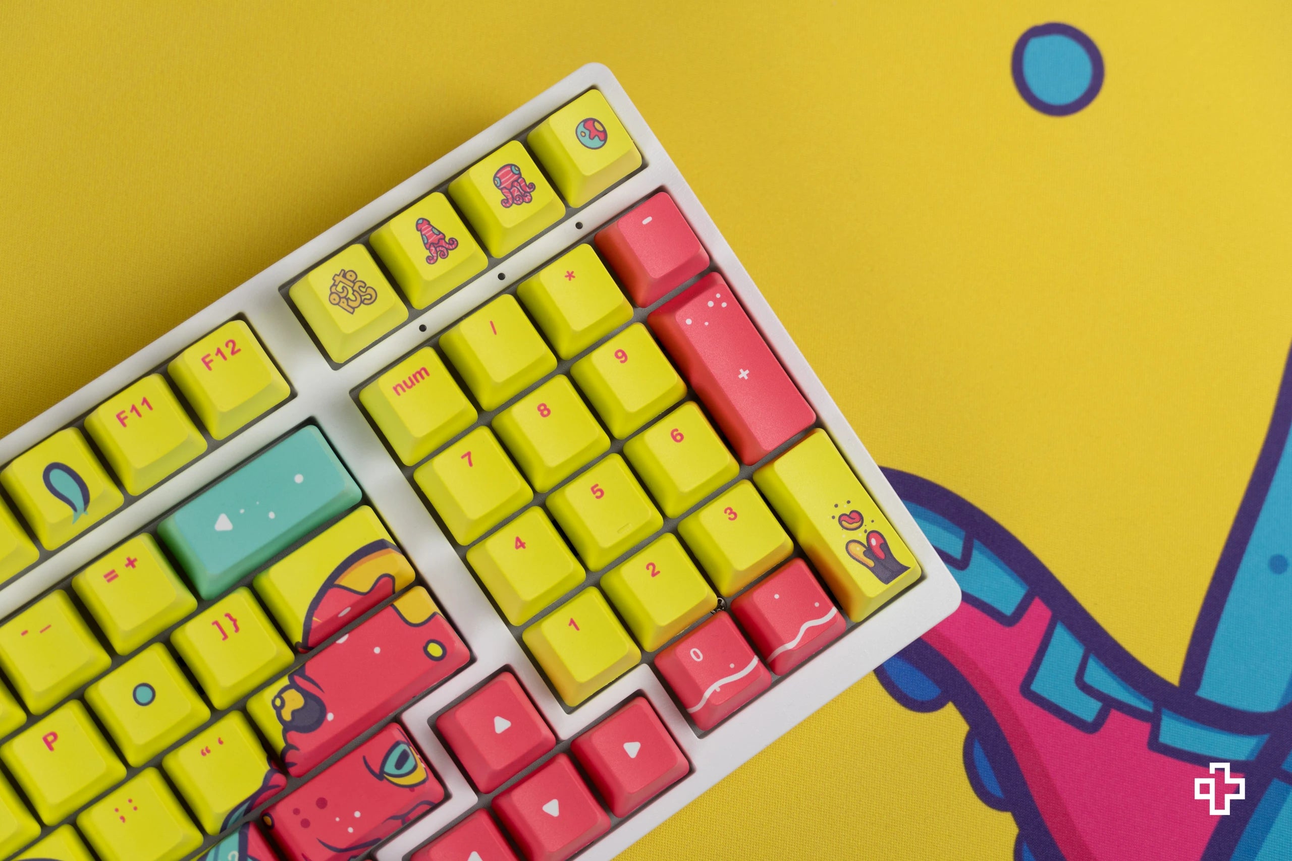 Set goût QwertyKey Octopus Jaune Profil OEM Matériau PBT