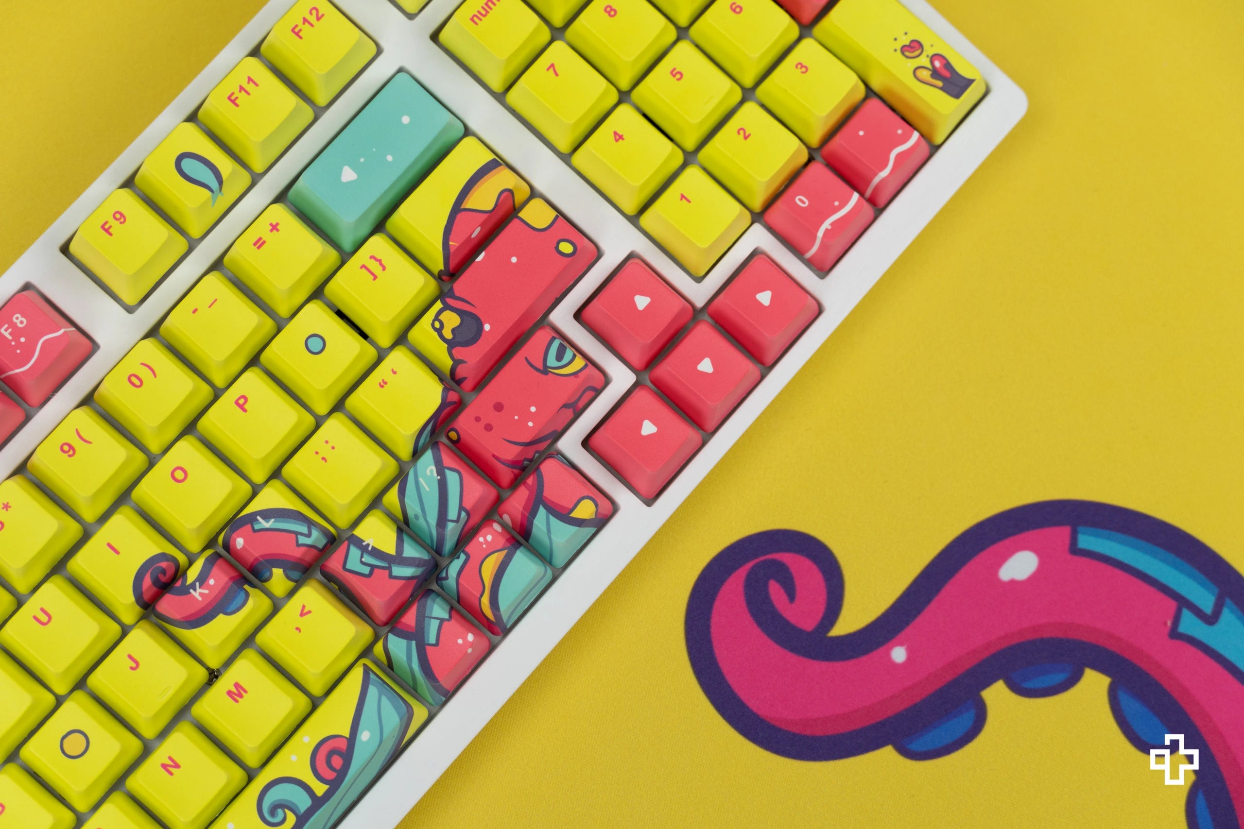 Set goût QwertyKey Octopus Jaune Profil OEM Matériau PBT