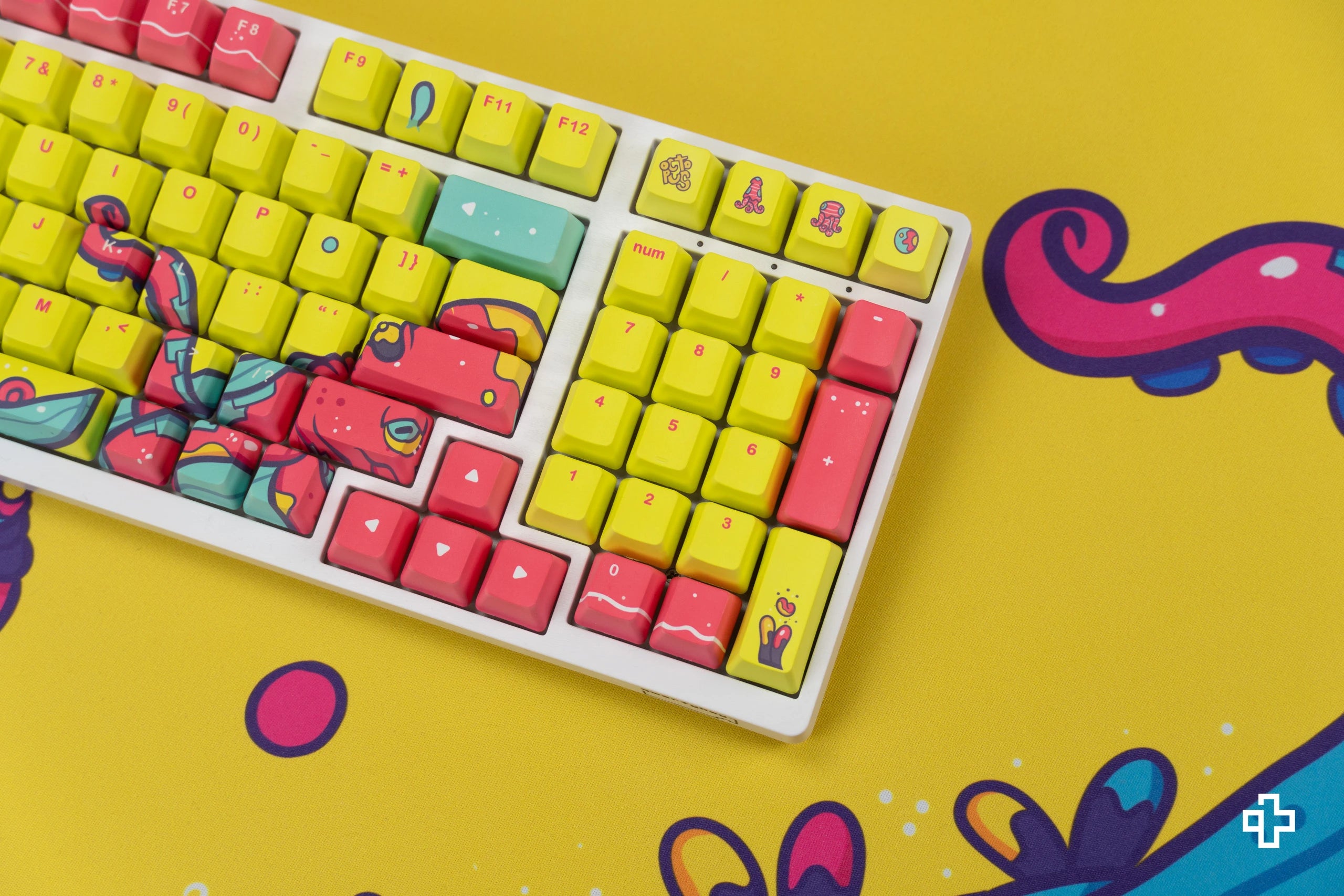 Set goût QwertyKey Octopus Jaune Profil OEM Matériau PBT