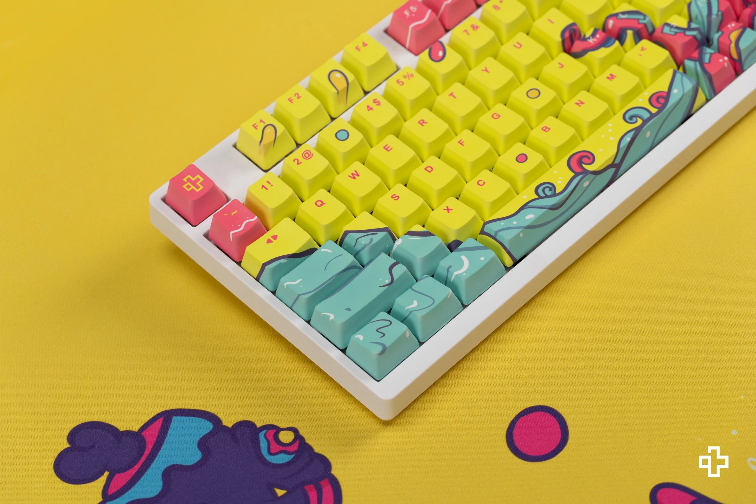 Set goût QwertyKey Octopus Jaune Profil OEM Matériau PBT