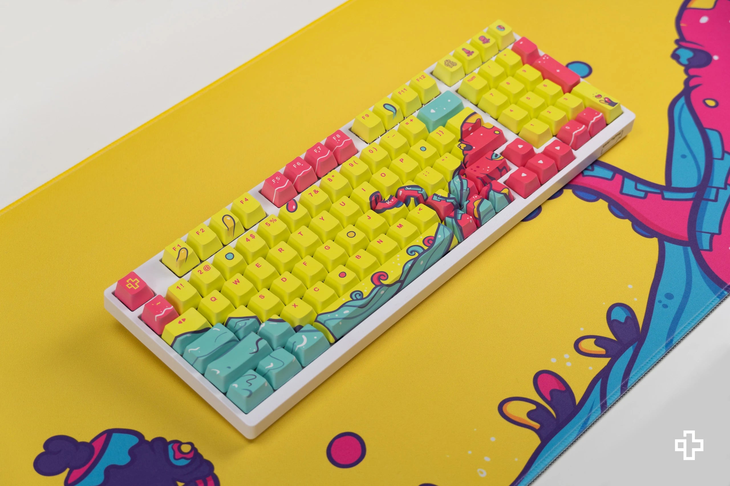 Set goût QwertyKey Octopus Jaune Profil OEM Matériau PBT