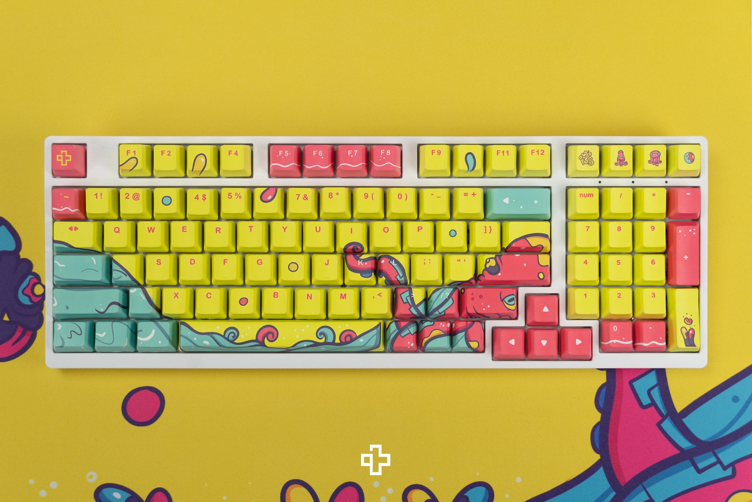 Set goût QwertyKey Octopus Jaune Profil OEM Matériau PBT