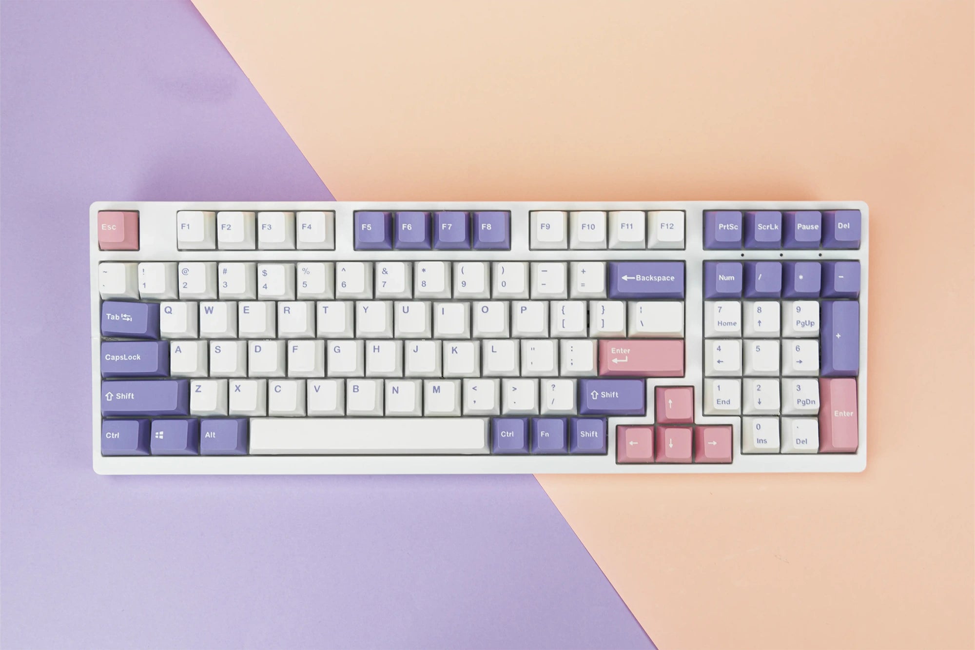Conjunto de teclas QwertyKey Violeta PBT Doble Inyección Perfil OEM