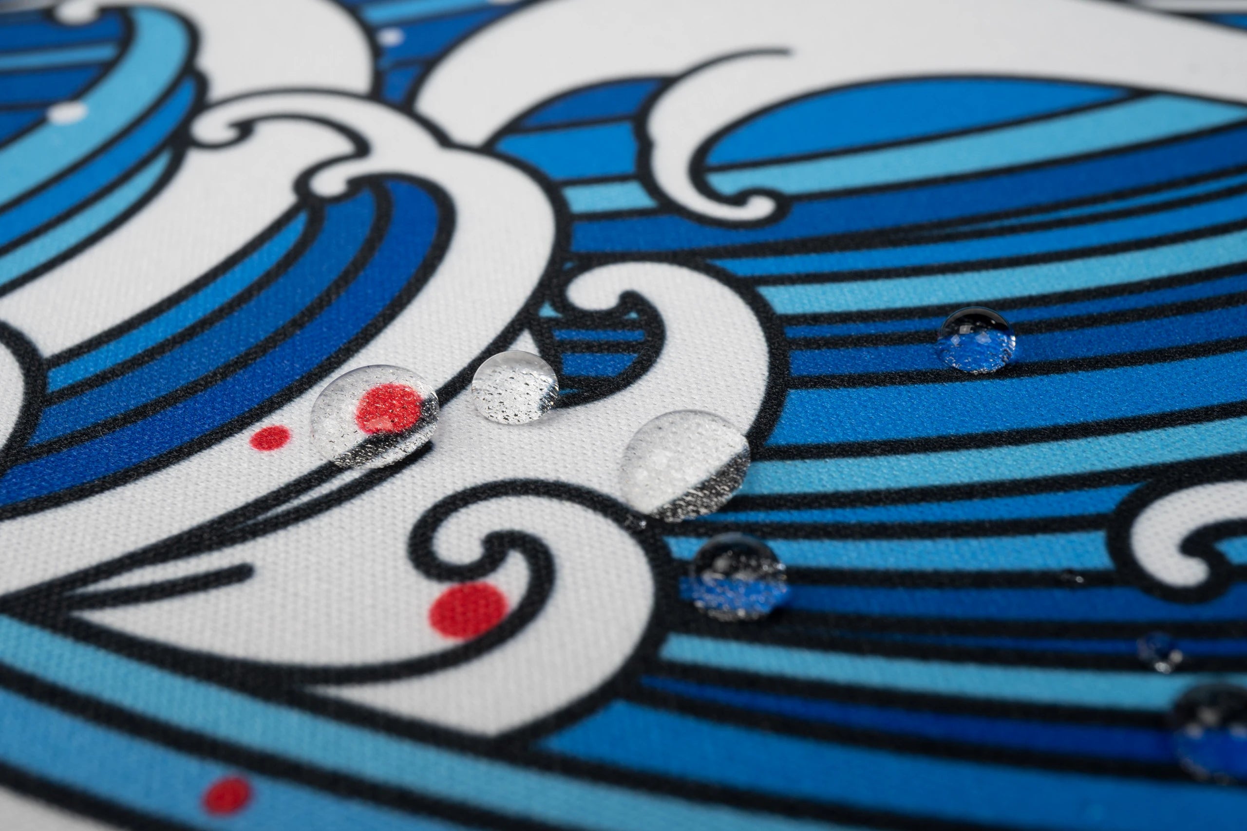 Deskmat Tapis de souris QwertyKey RVB VagueJaponaise 4mm margini cusute
