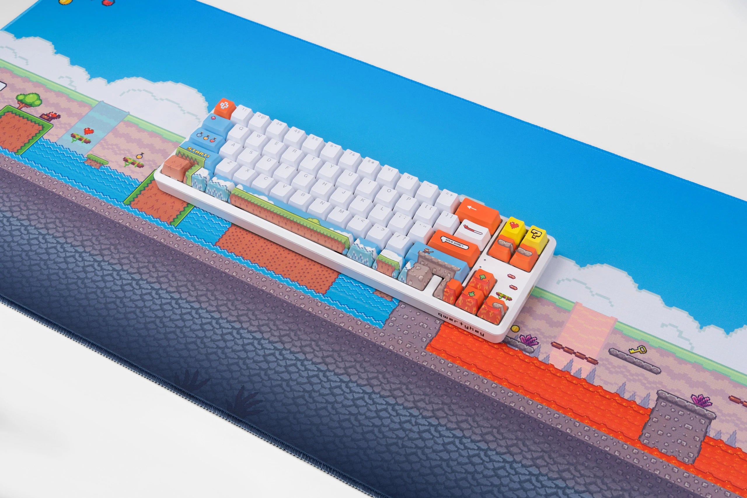 Deskmat Mousepad QwertyKey Arcade 4mm márgenes cosidos