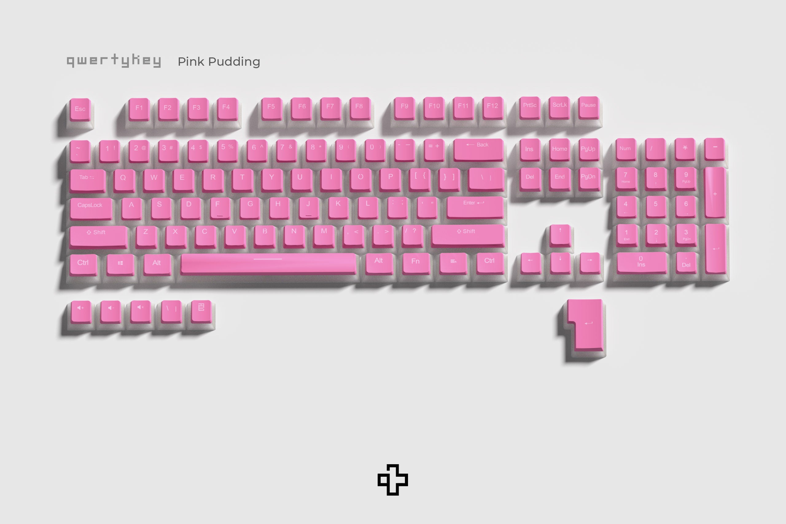 Set Taste Pink Pudding Translucide Profil OEM Material PBT Double Shot - QwertyKey