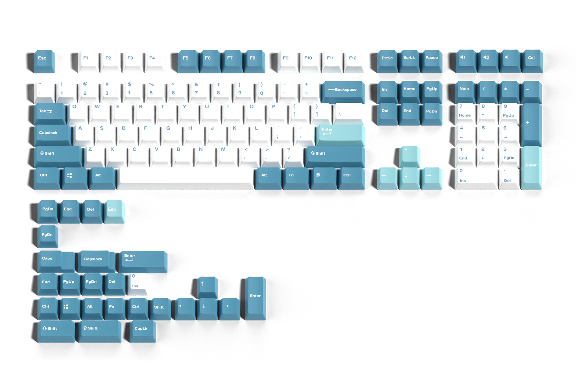 Set smak QwertyKey Iceberg PBT Double Shot Profil OEM