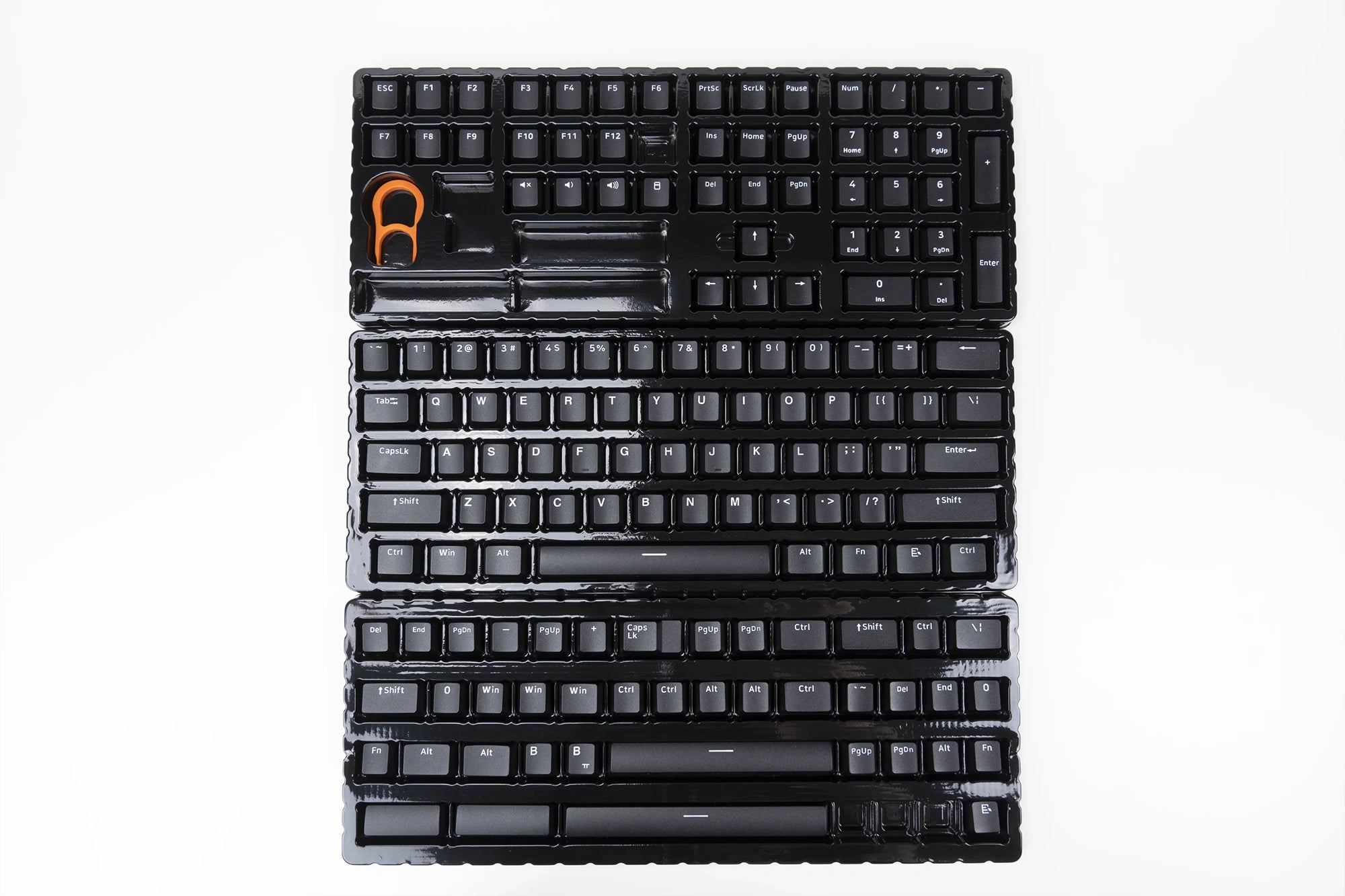 Set de touches QwertyKey WoB V2 Blanc sur Noir PBT Double Shot Profil OEM