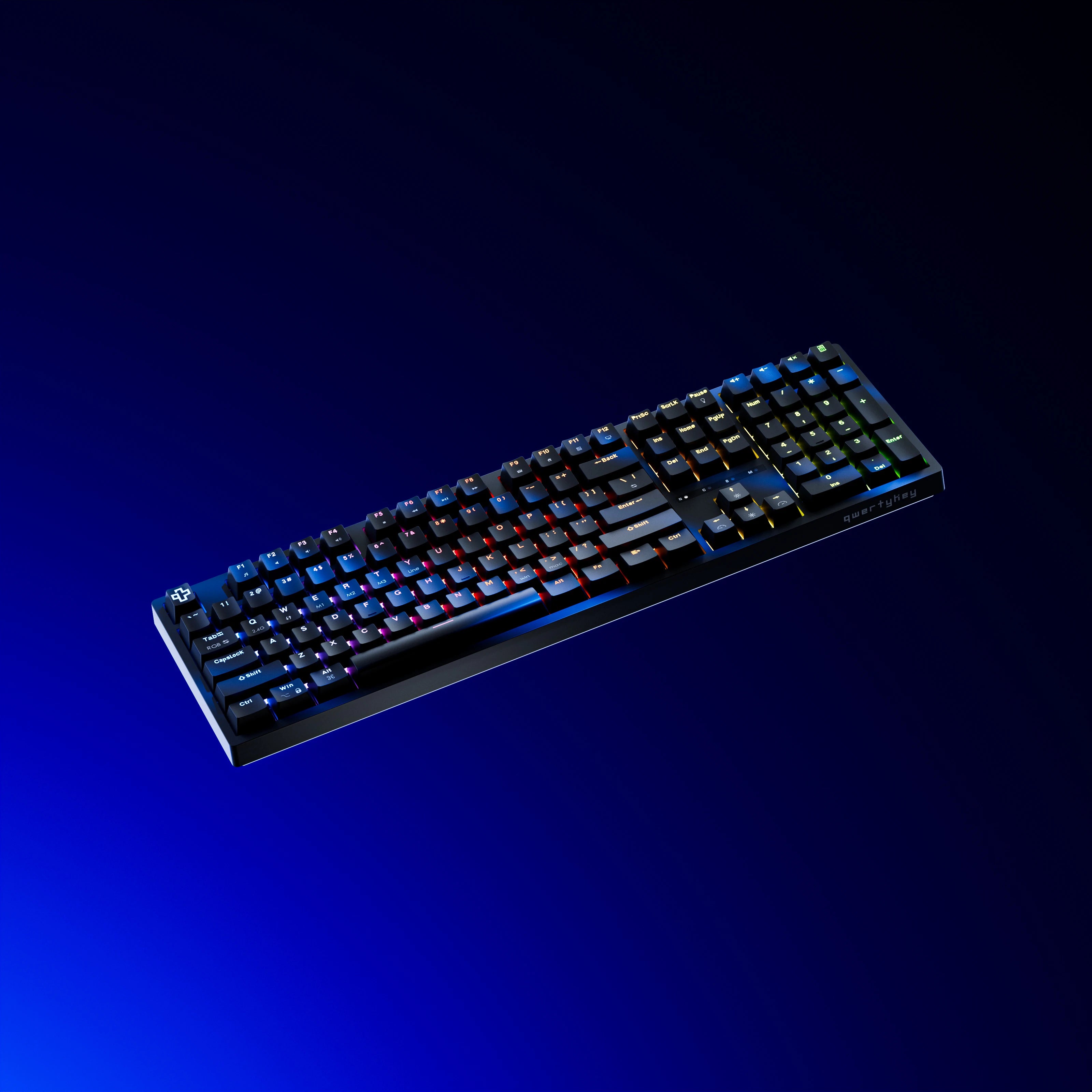 QwertyKey H100 Negra Bluetooth Inalámbrica Hotswap RGB Teclado Mecánico Gaming