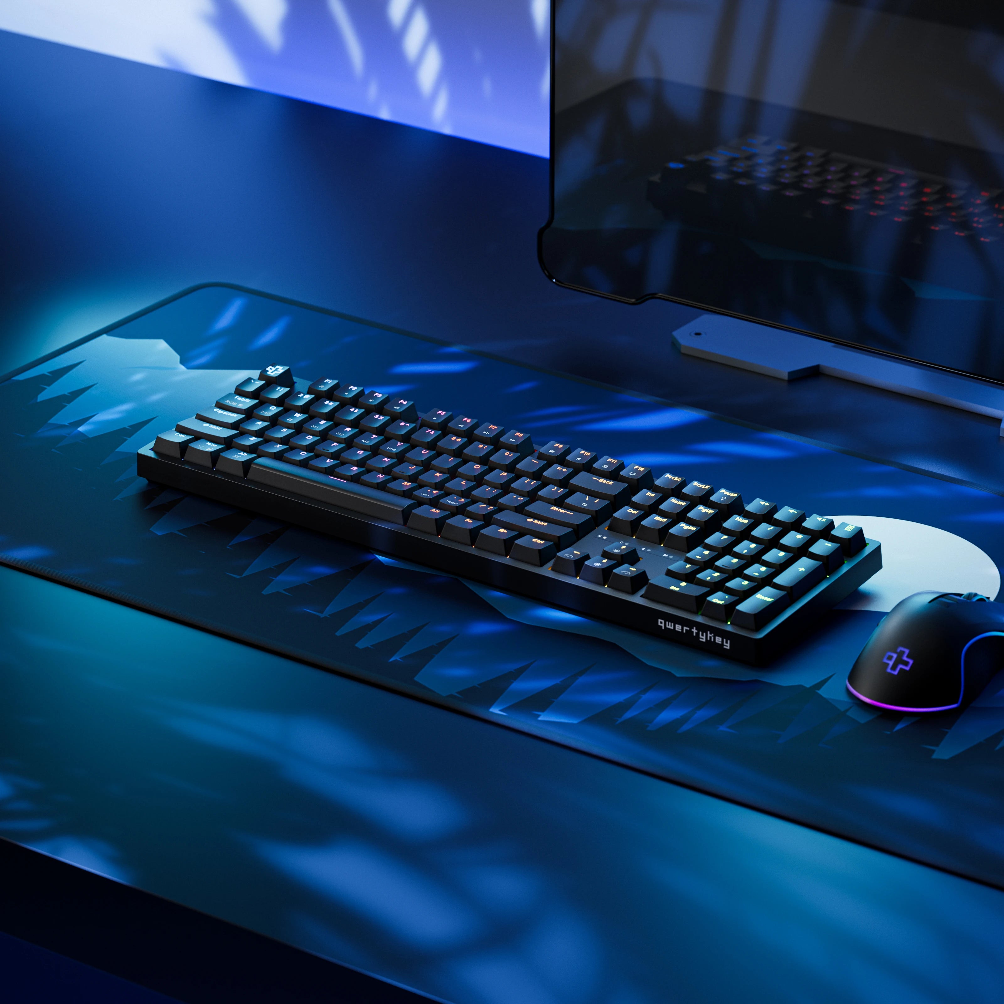 QwertyKey H100 Negra Bluetooth Inalámbrica Hotswap RGB Teclado Mecánico Gaming