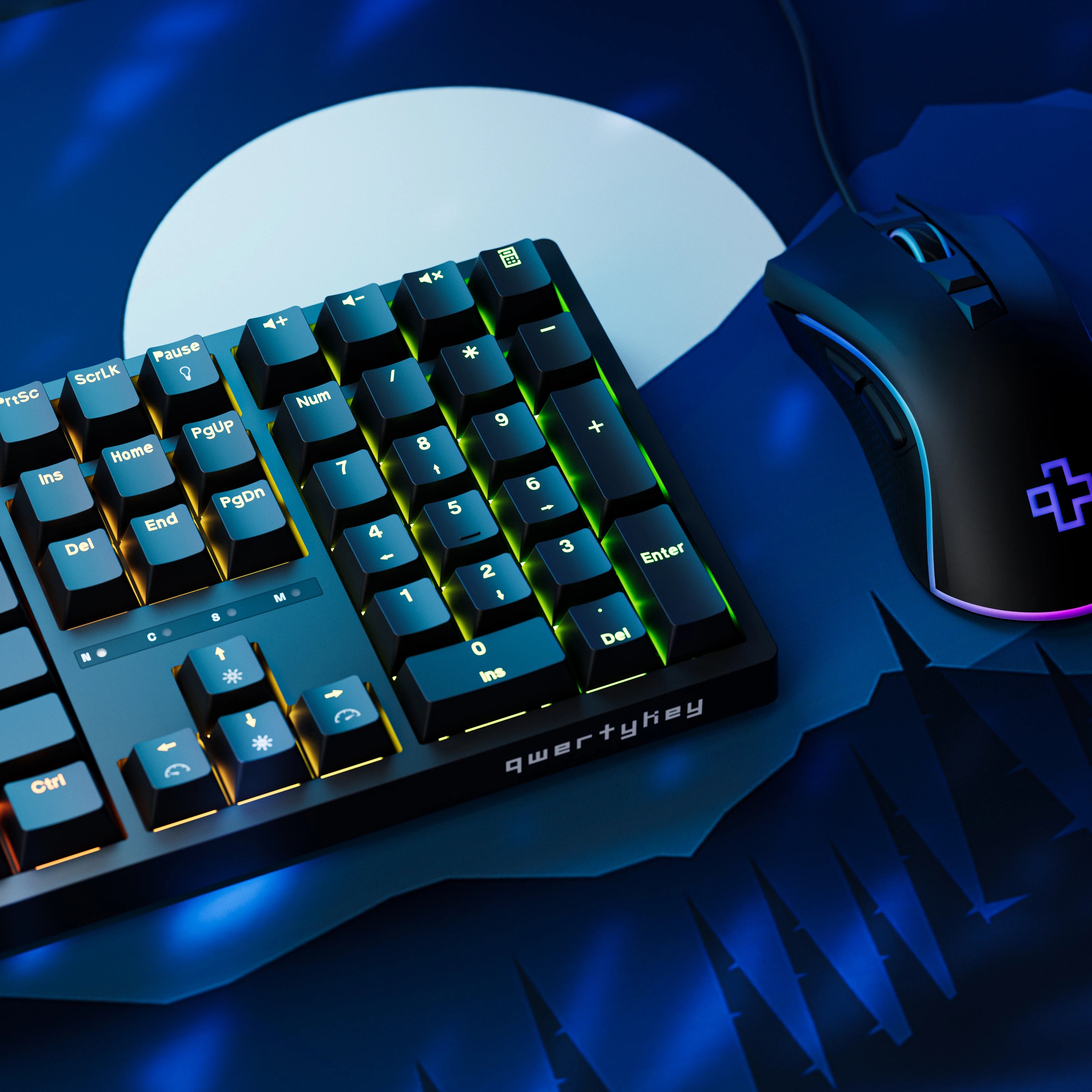QwertyKey H100 Negra Bluetooth Inalámbrica Hotswap RGB Teclado Mecánico Gaming
