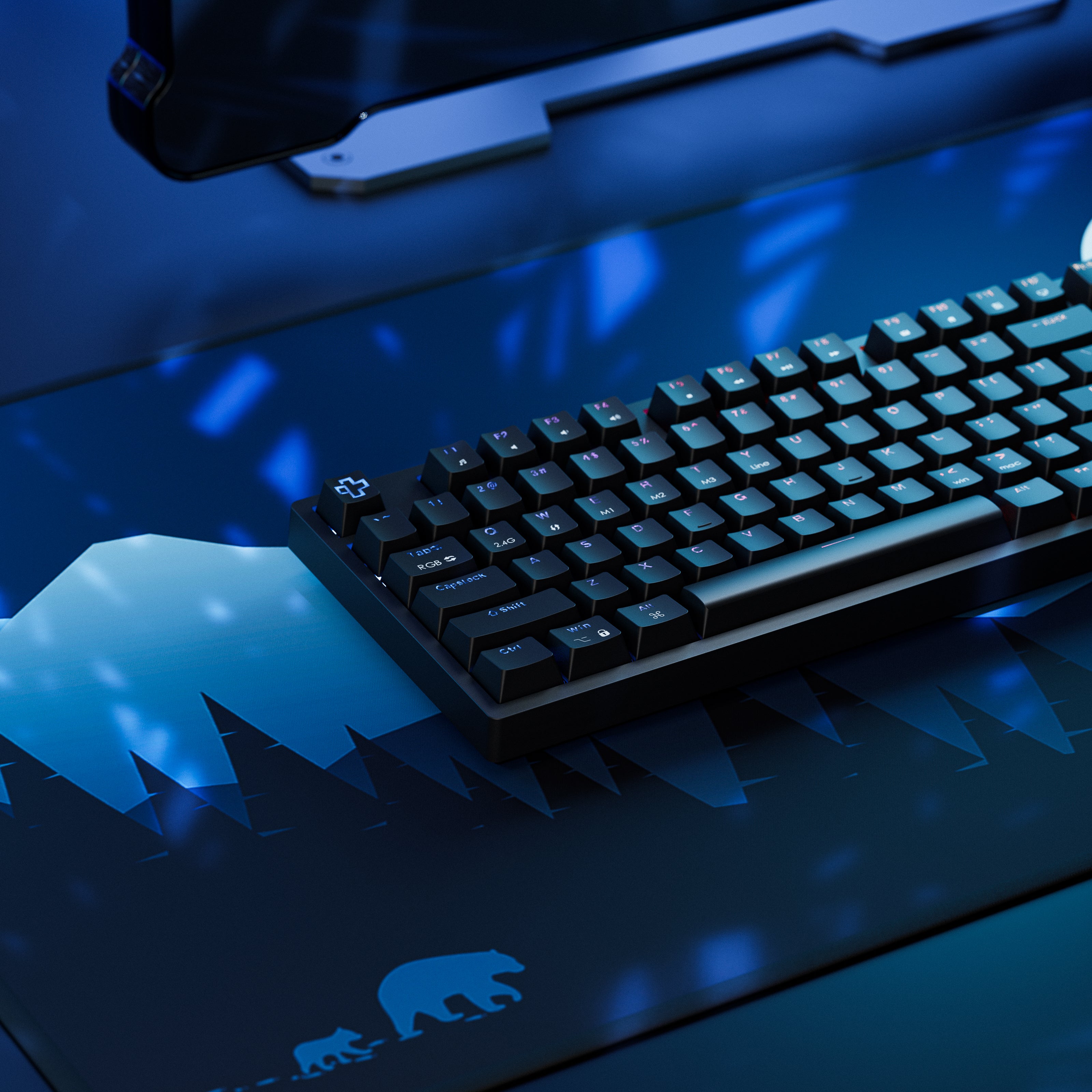 QwertyKey H100 Black Bluetooth Wireless Hotswap RGB Mechanical Gaming Keyboard