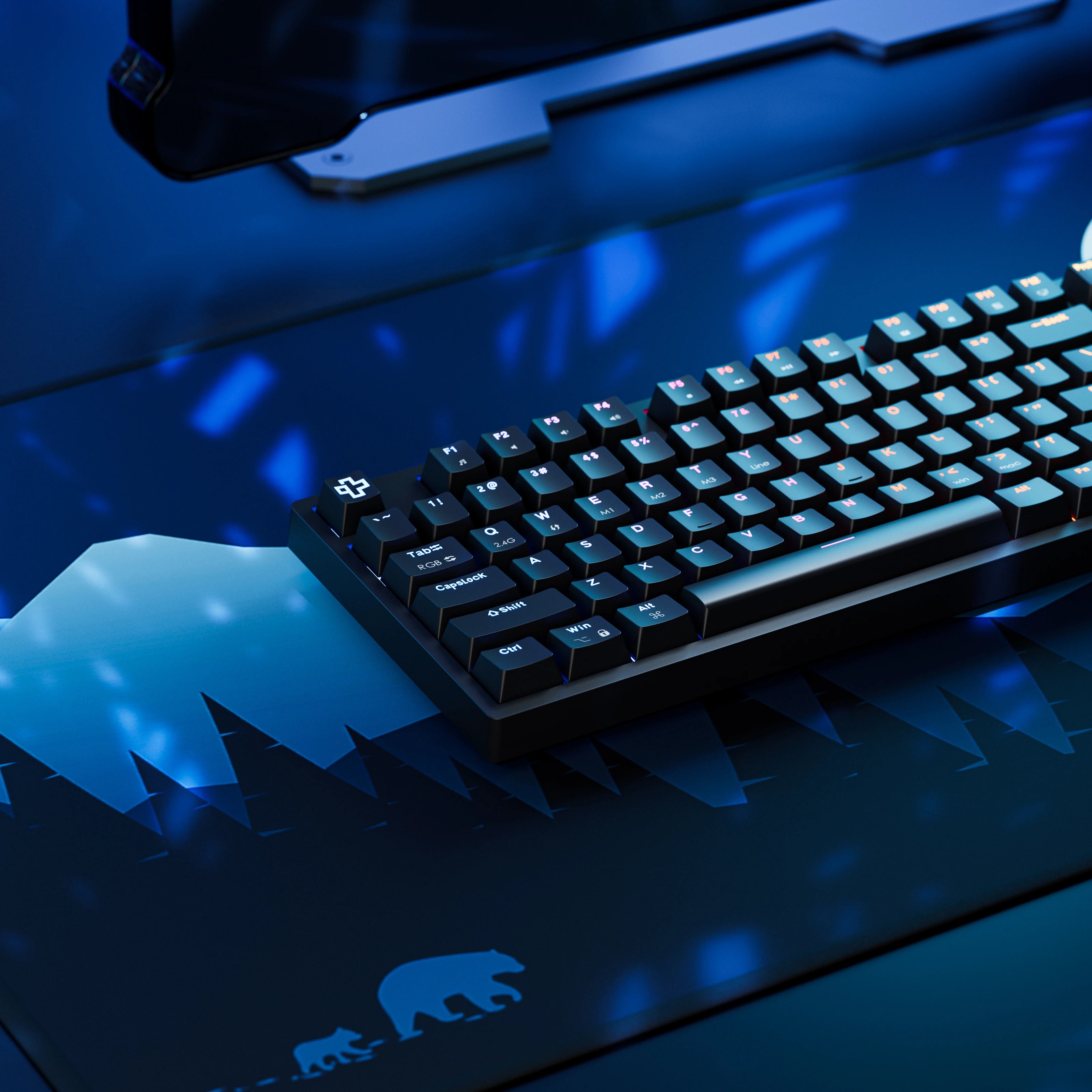QwertyKey H100 Negra Bluetooth Inalámbrica Hotswap RGB Teclado Mecánico Gaming