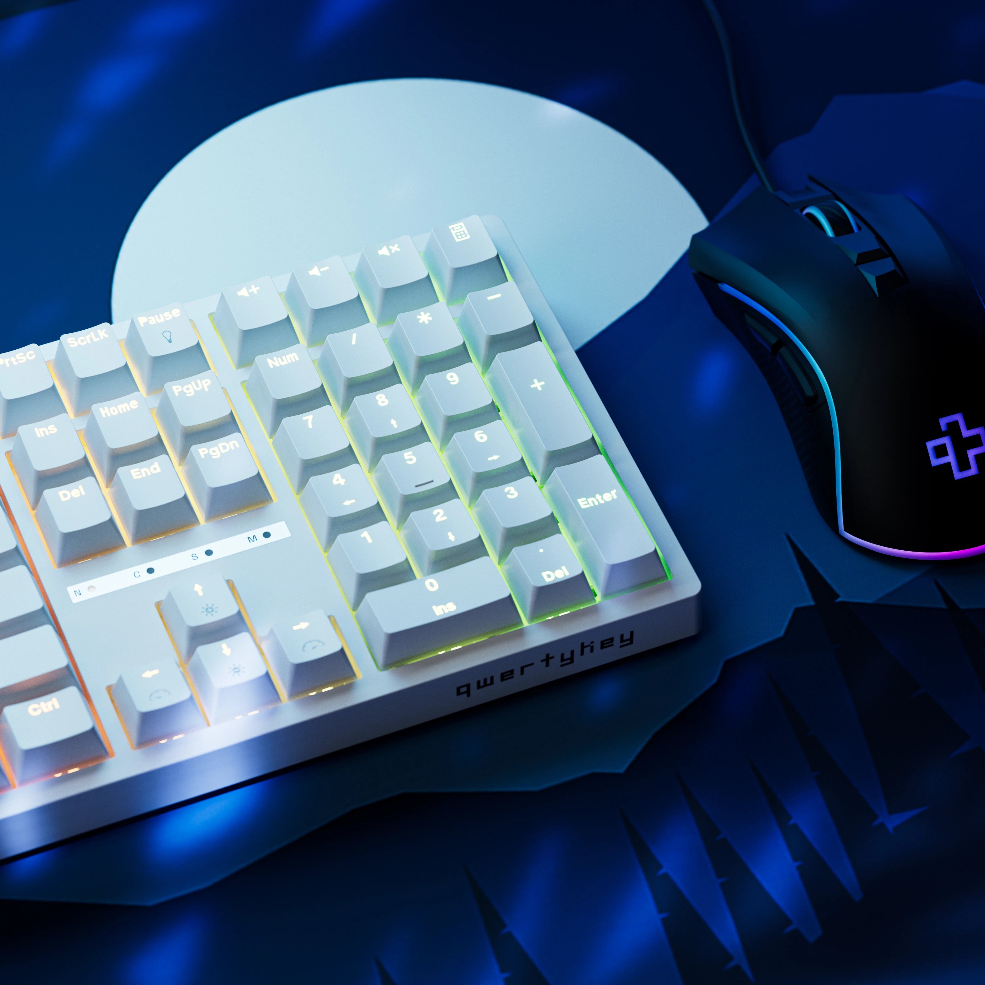 QwertyKey H100 Alba Bluetooth Inalámbrica Hotswap RGB Teclado Mecánico Gaming