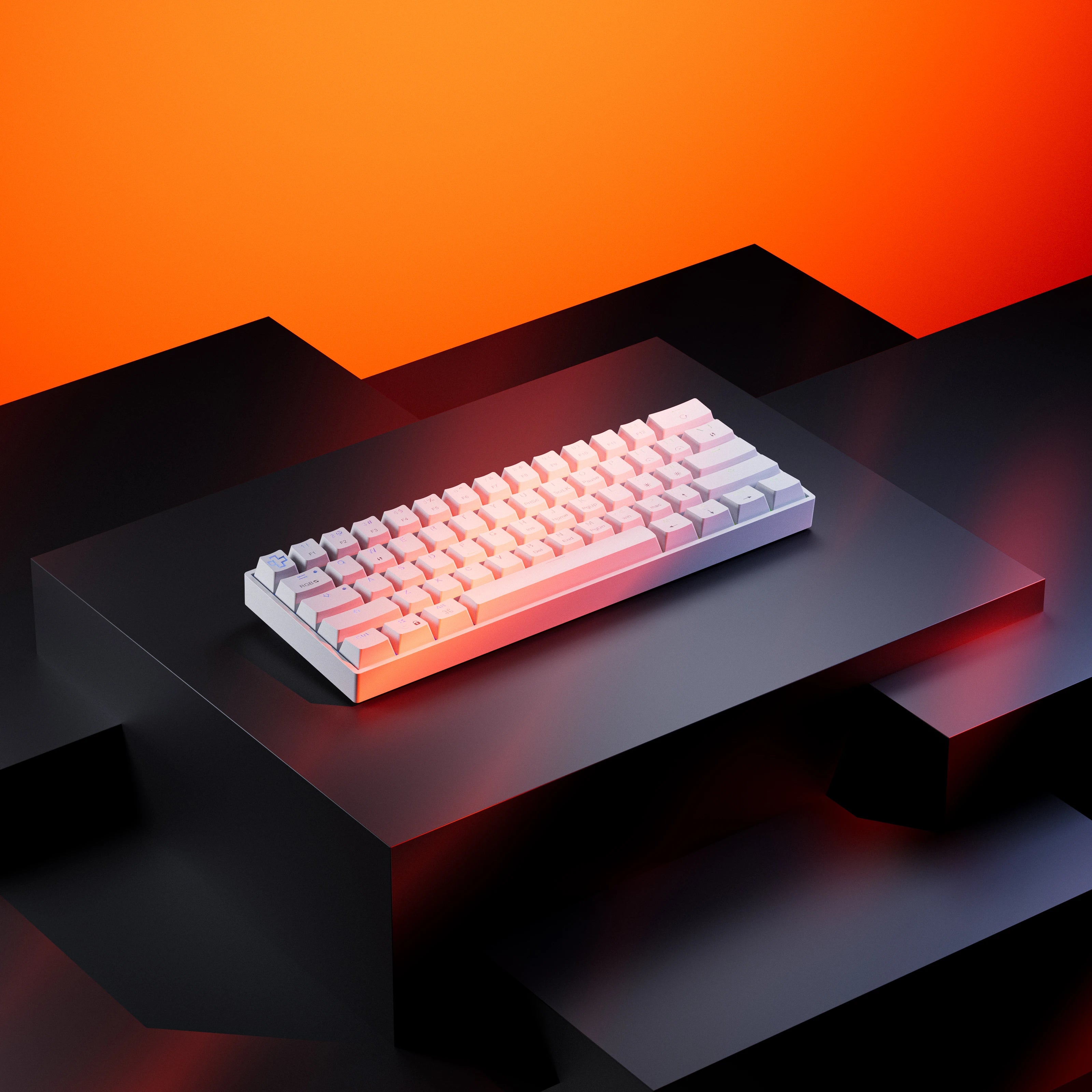 QwertyKey H61 Split Alba Hotswap RGB Teclado Mecánico Gaming