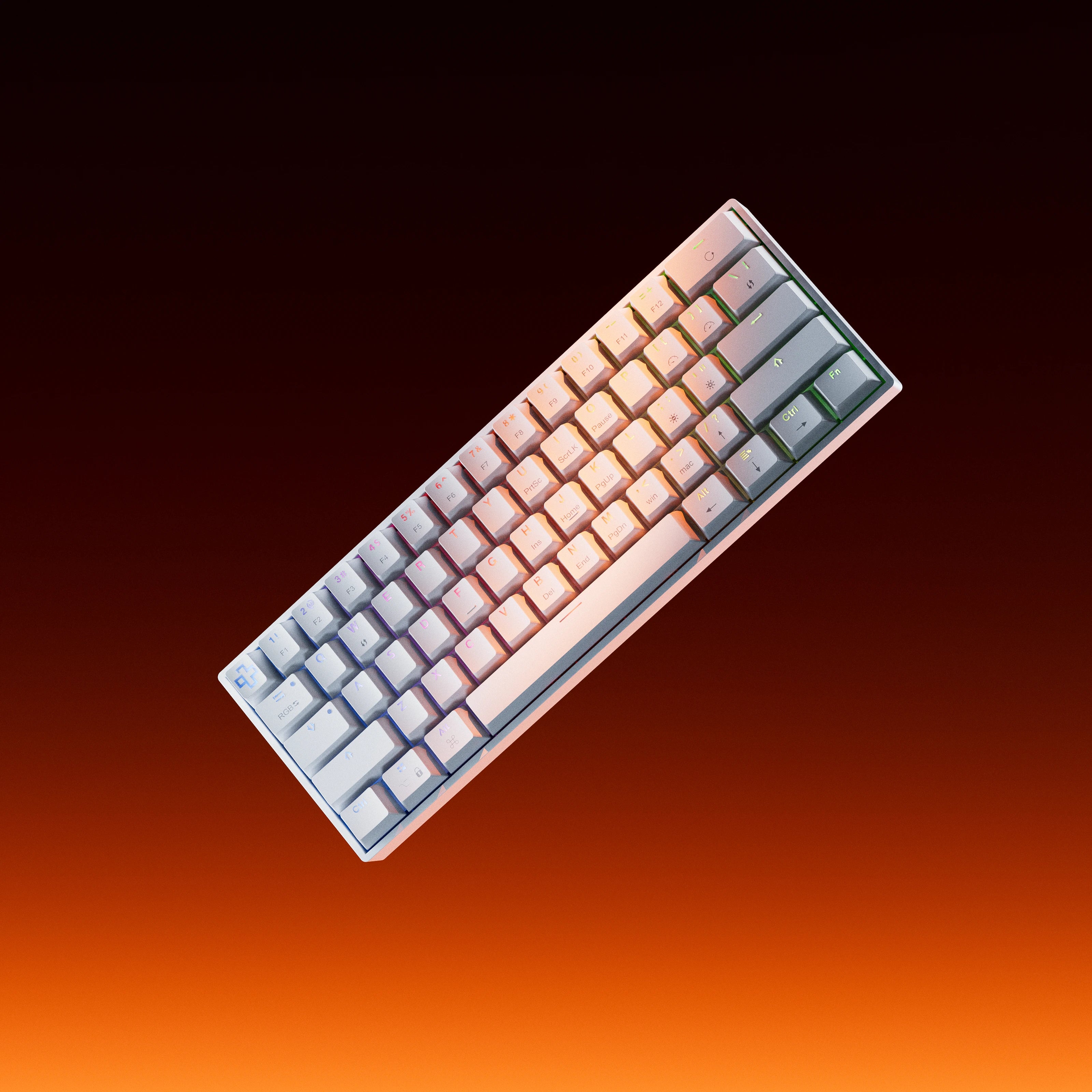 QwertyKey H61 Split Alba Hotswap RGB Teclado Mecánico Gaming