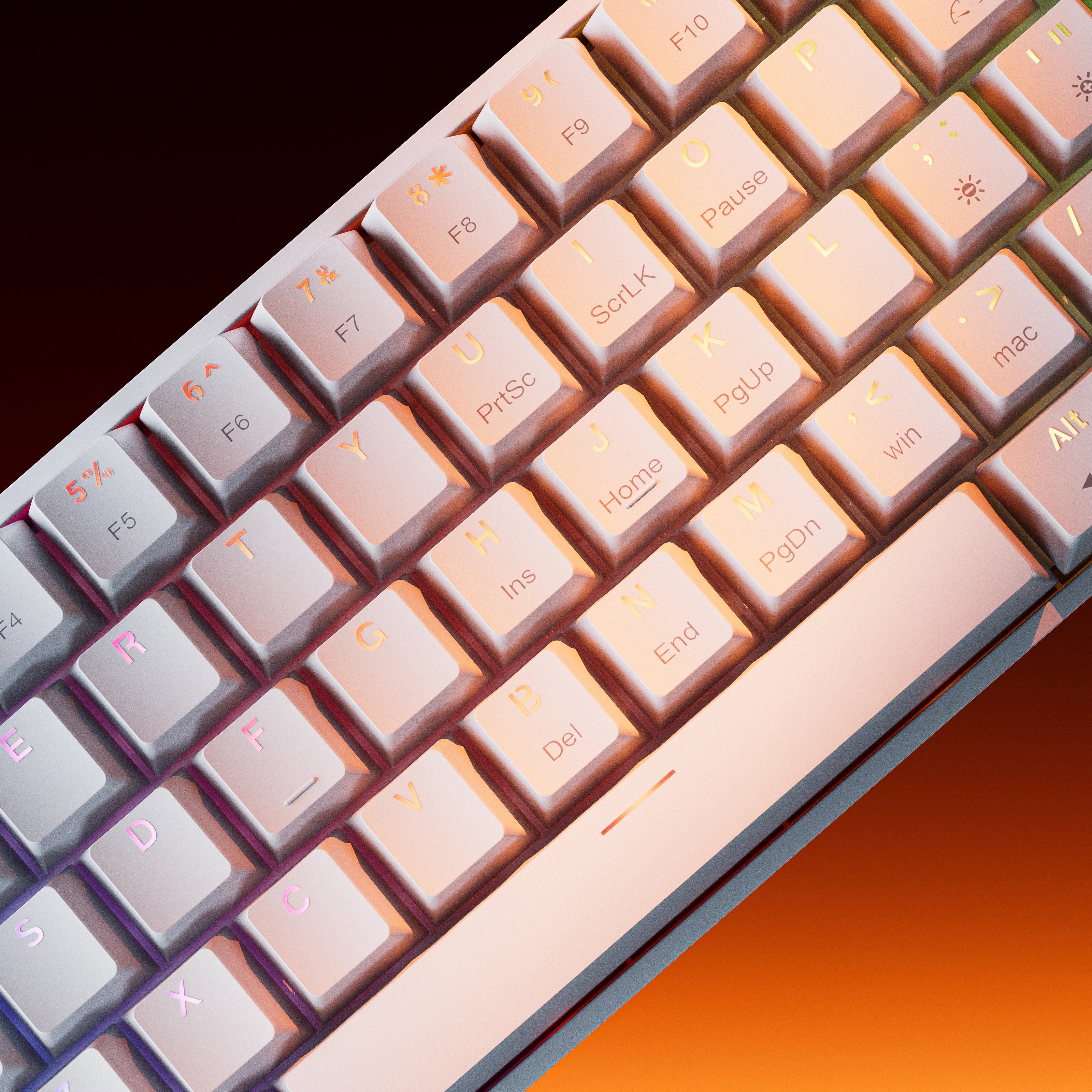 QwertyKey H61 Split Alba Hotswap RGB Teclado Mecánico Gaming