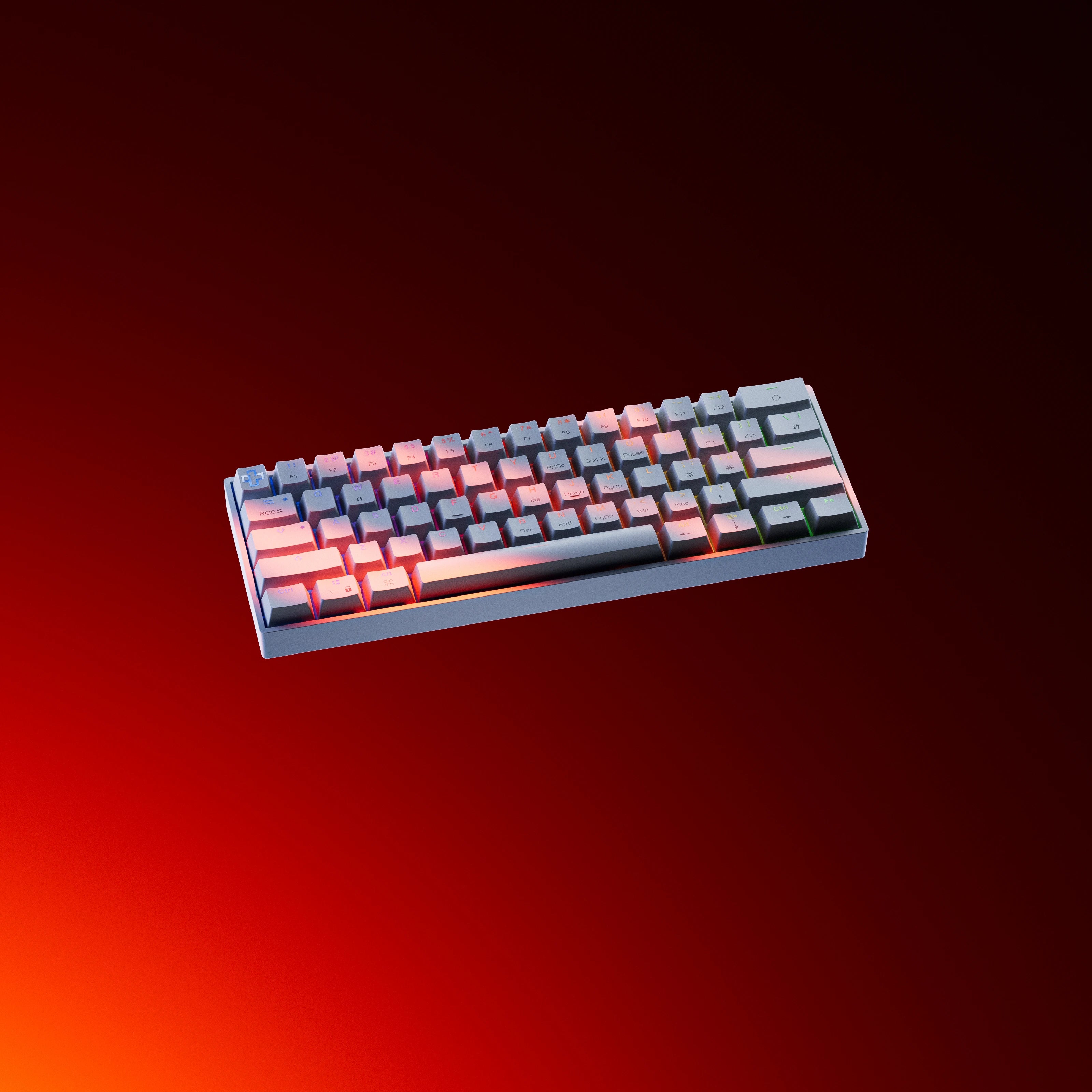 QwertyKey H61 Split Alba Hotswap RGB Teclado Mecánico Gaming