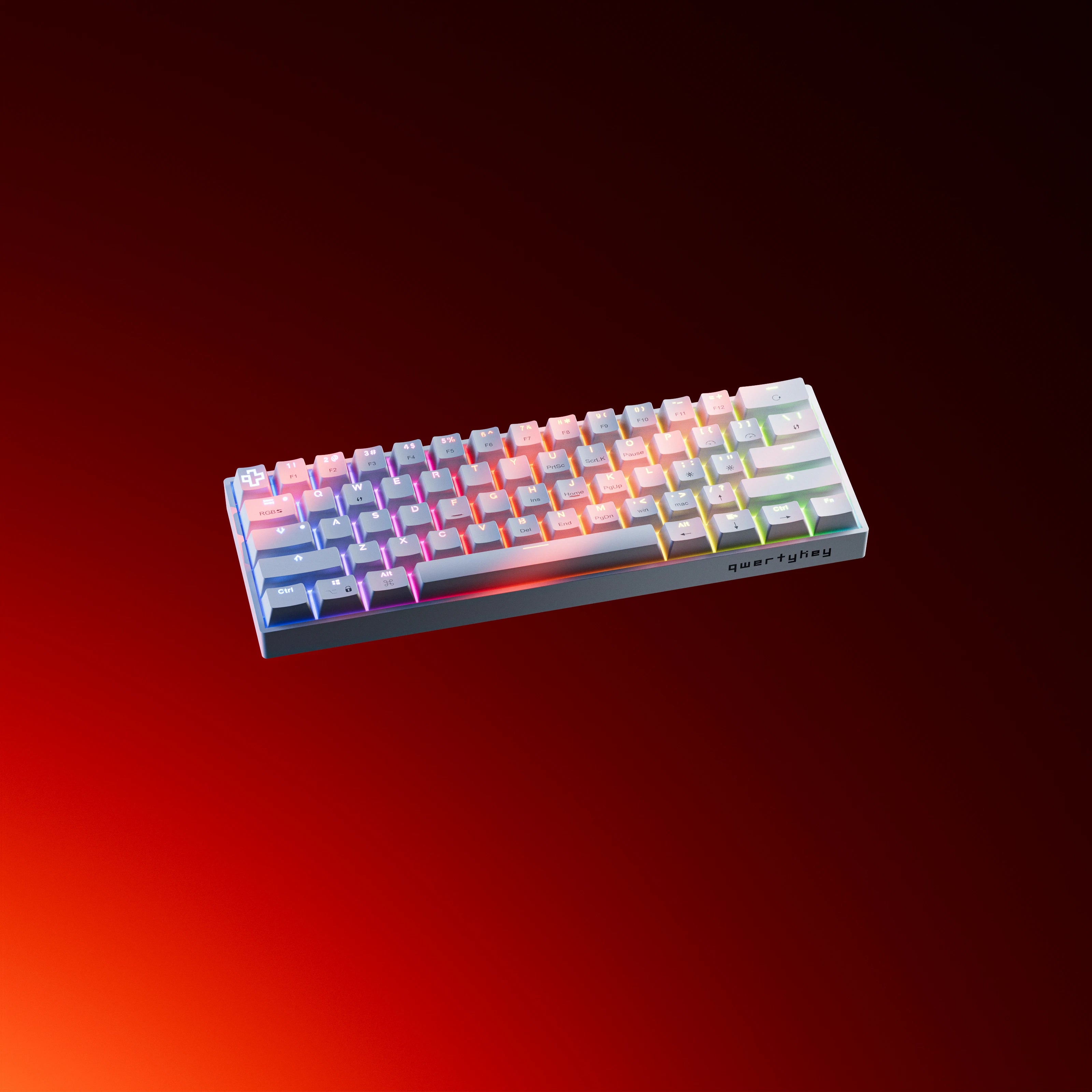 Clavier Mécanique Gaming QwertyKey H61 Split Alba Hotswap RGB