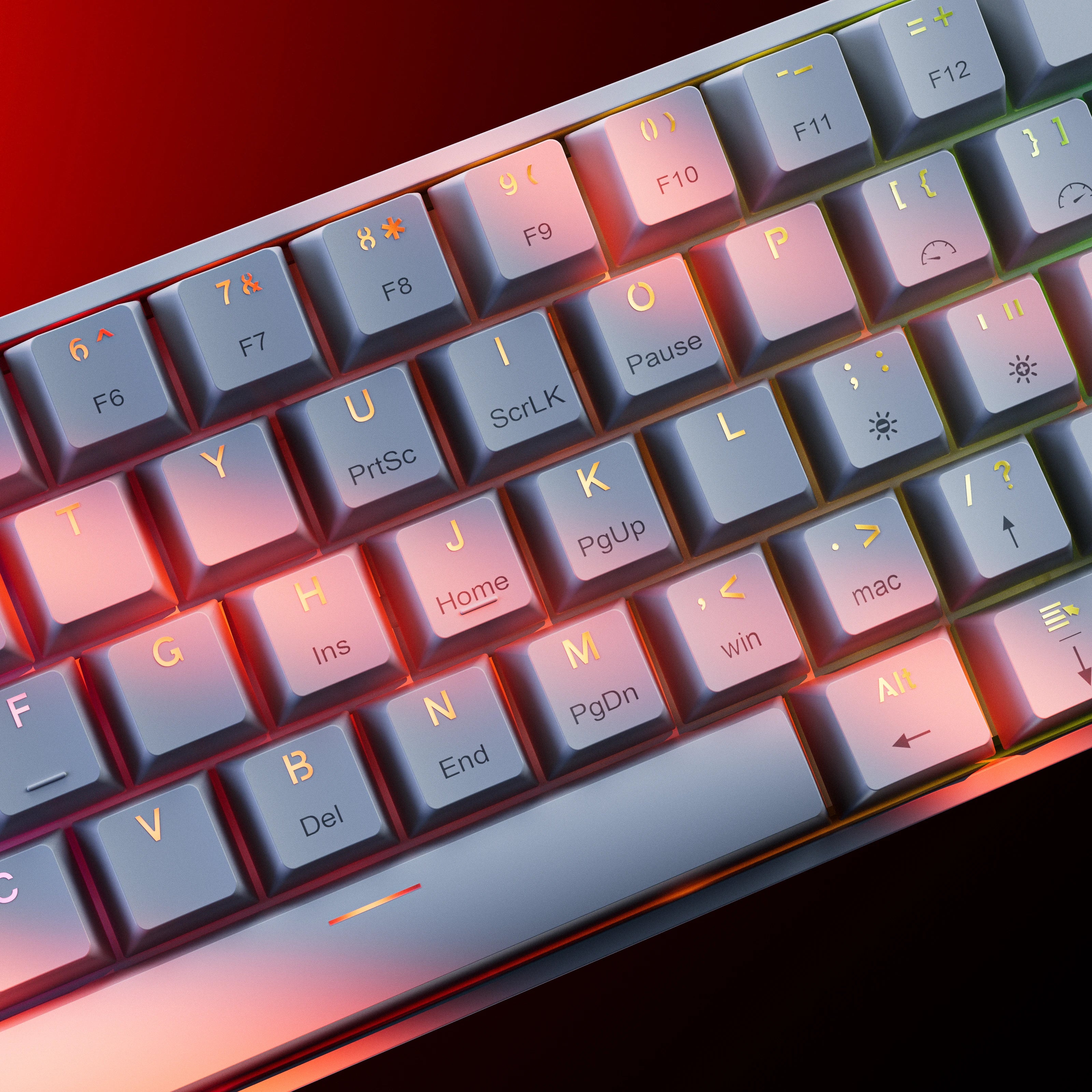 QwertyKey H61 Split Alba Hotswap RGB Teclado Mecánico Gaming