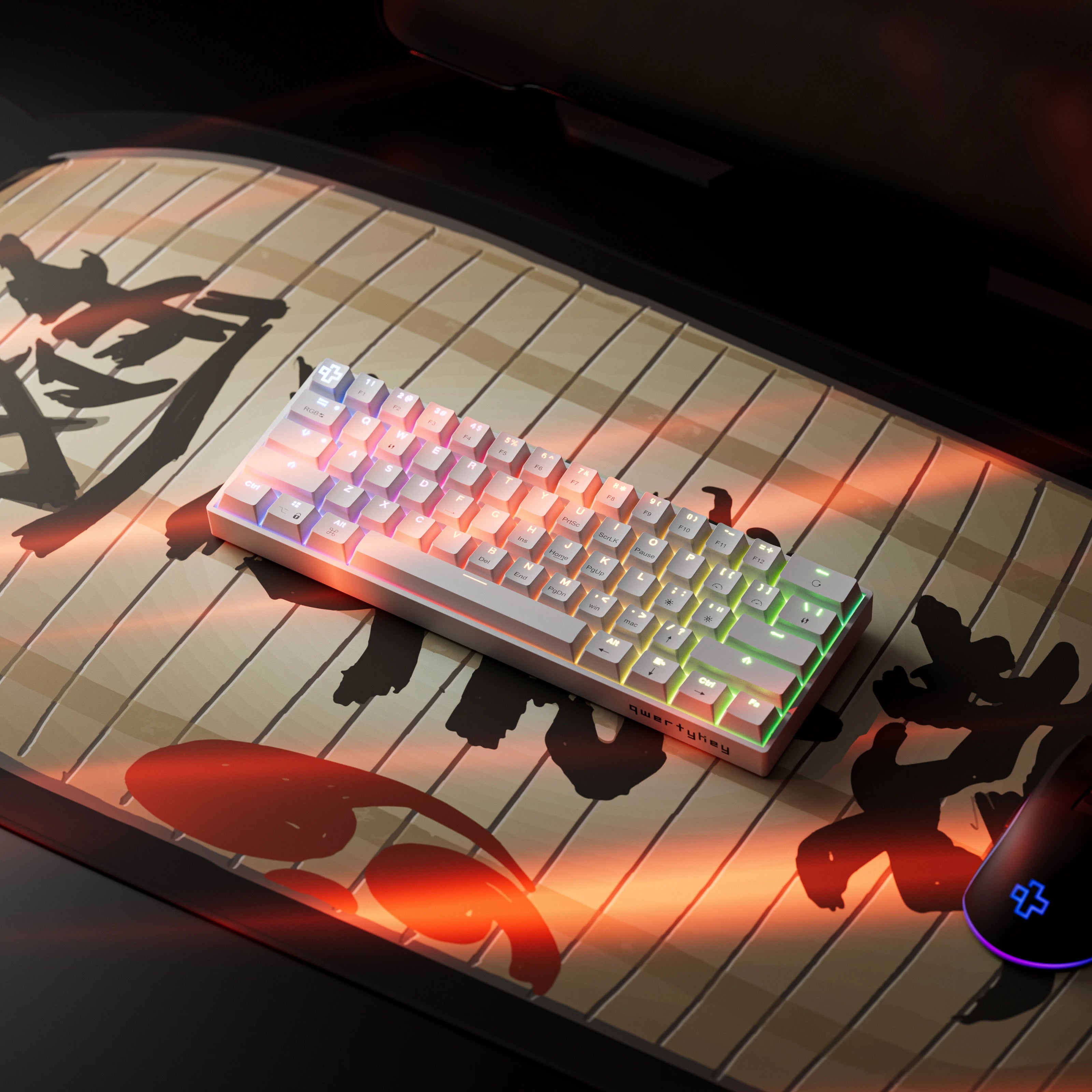 Clavier Mécanique Gaming QwertyKey H61 Split Alba Hotswap RGB