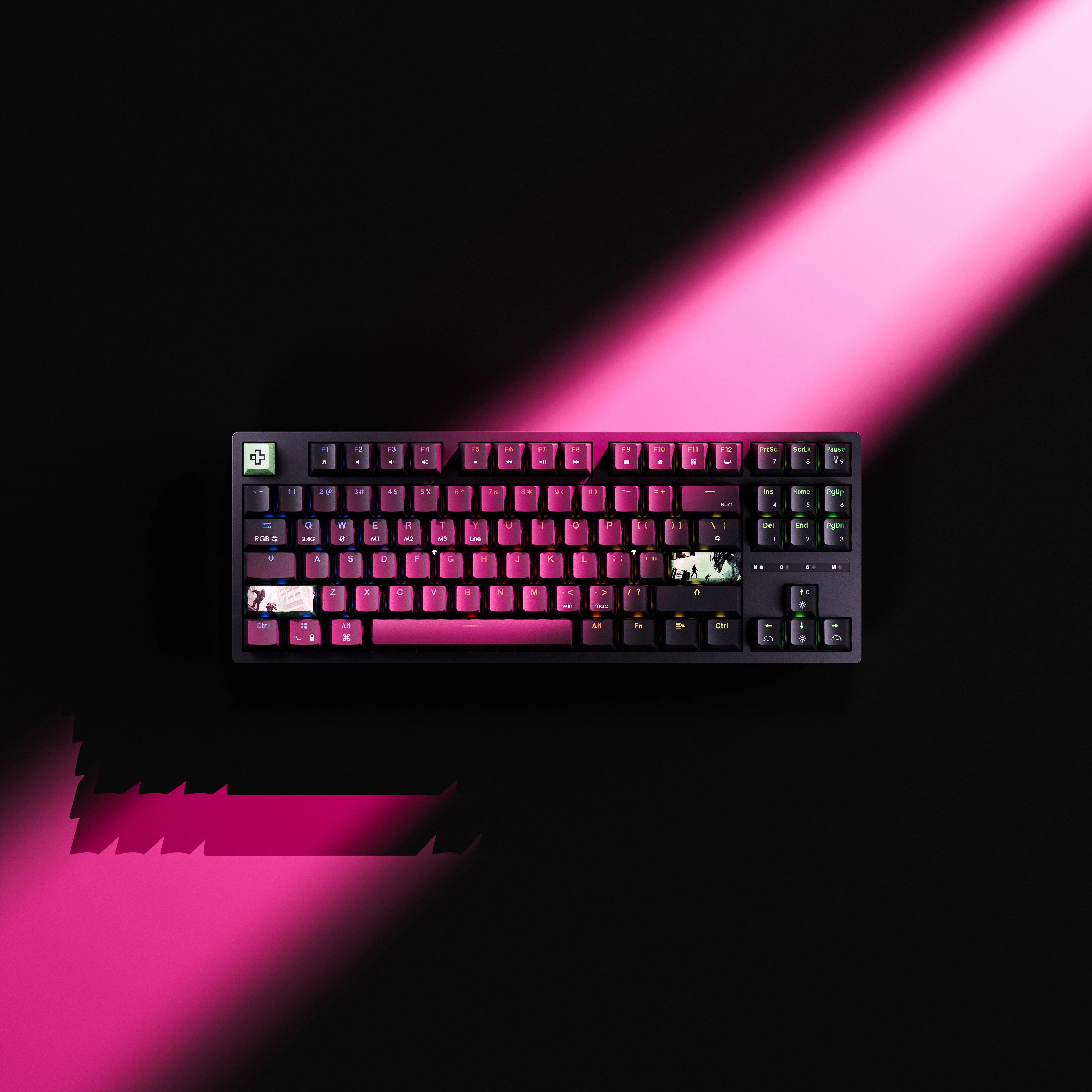 QwertyKey H87 Fekete Bluetooth Vezeték nélküli Hotswap RGB Mechanikus Gaming Billentyűzet