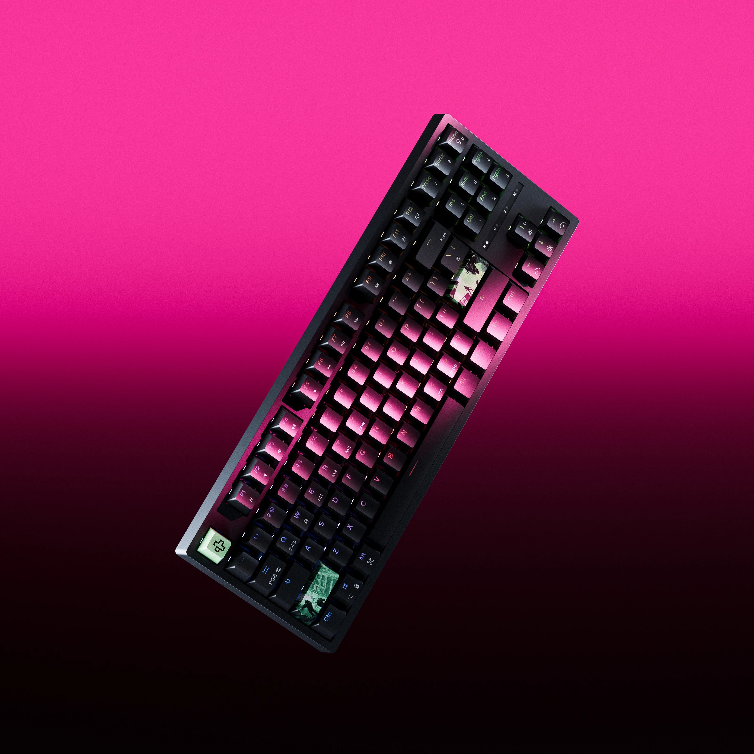 QwertyKey H87 Fekete Bluetooth Vezeték nélküli Hotswap RGB Mechanikus Gaming Billentyűzet