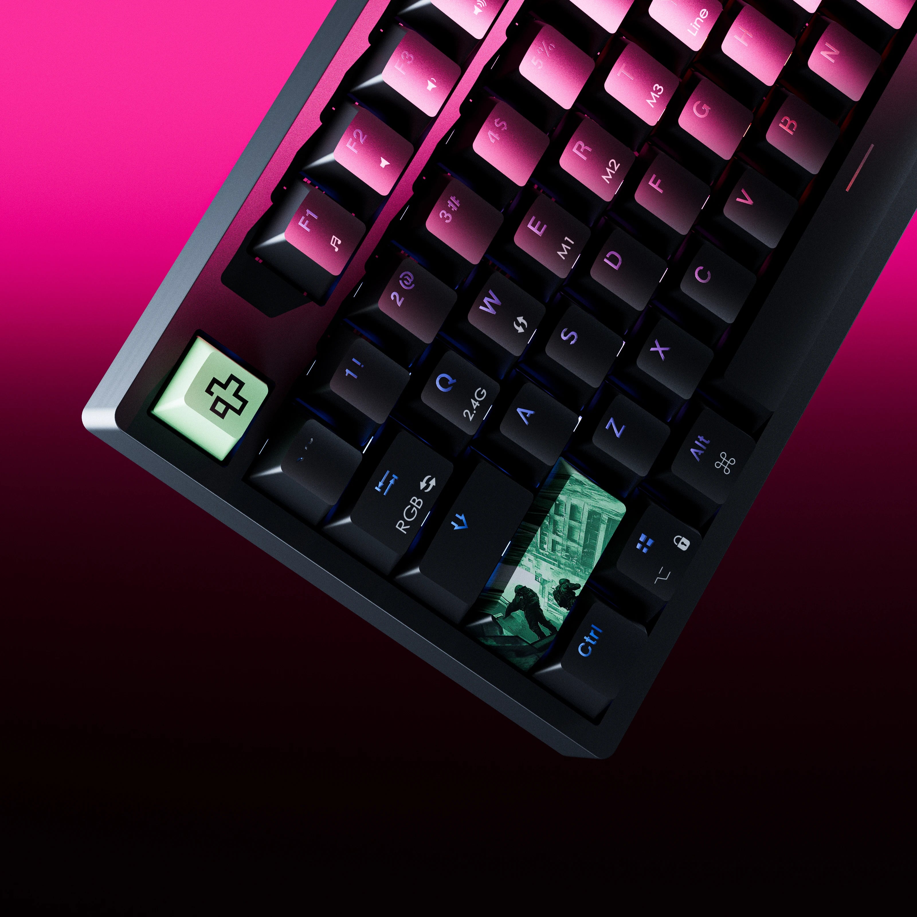 QwertyKey H87 Fekete Bluetooth Vezeték nélküli Hotswap RGB Mechanikus Gaming Billentyűzet