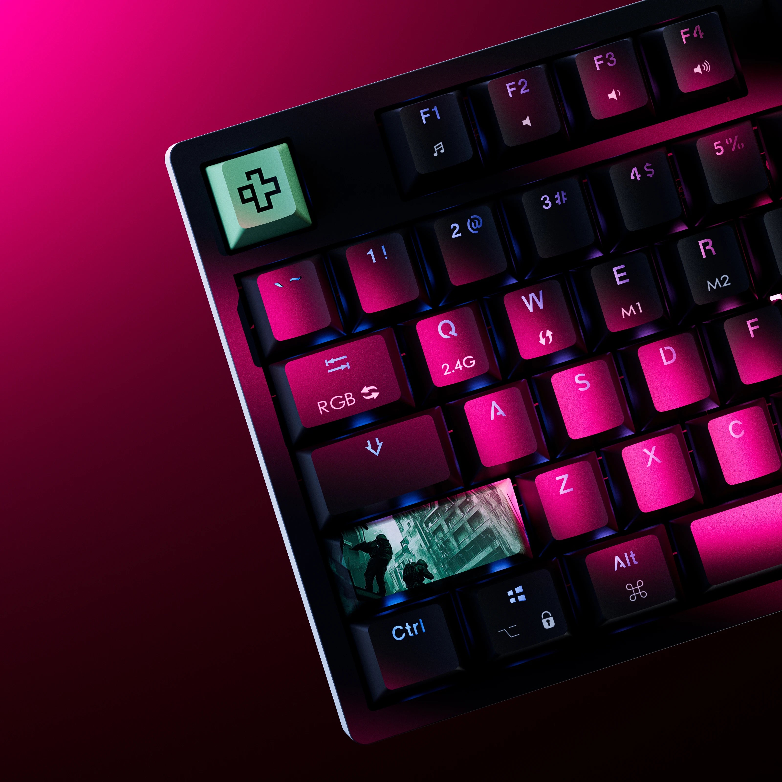 QwertyKey H87 Fekete Bluetooth Vezeték nélküli Hotswap RGB Mechanikus Gaming Billentyűzet